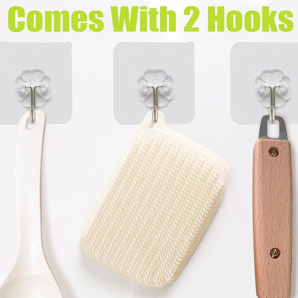 2 PCS Vegetable Brush with Hanging Hooks and Soft Bristles