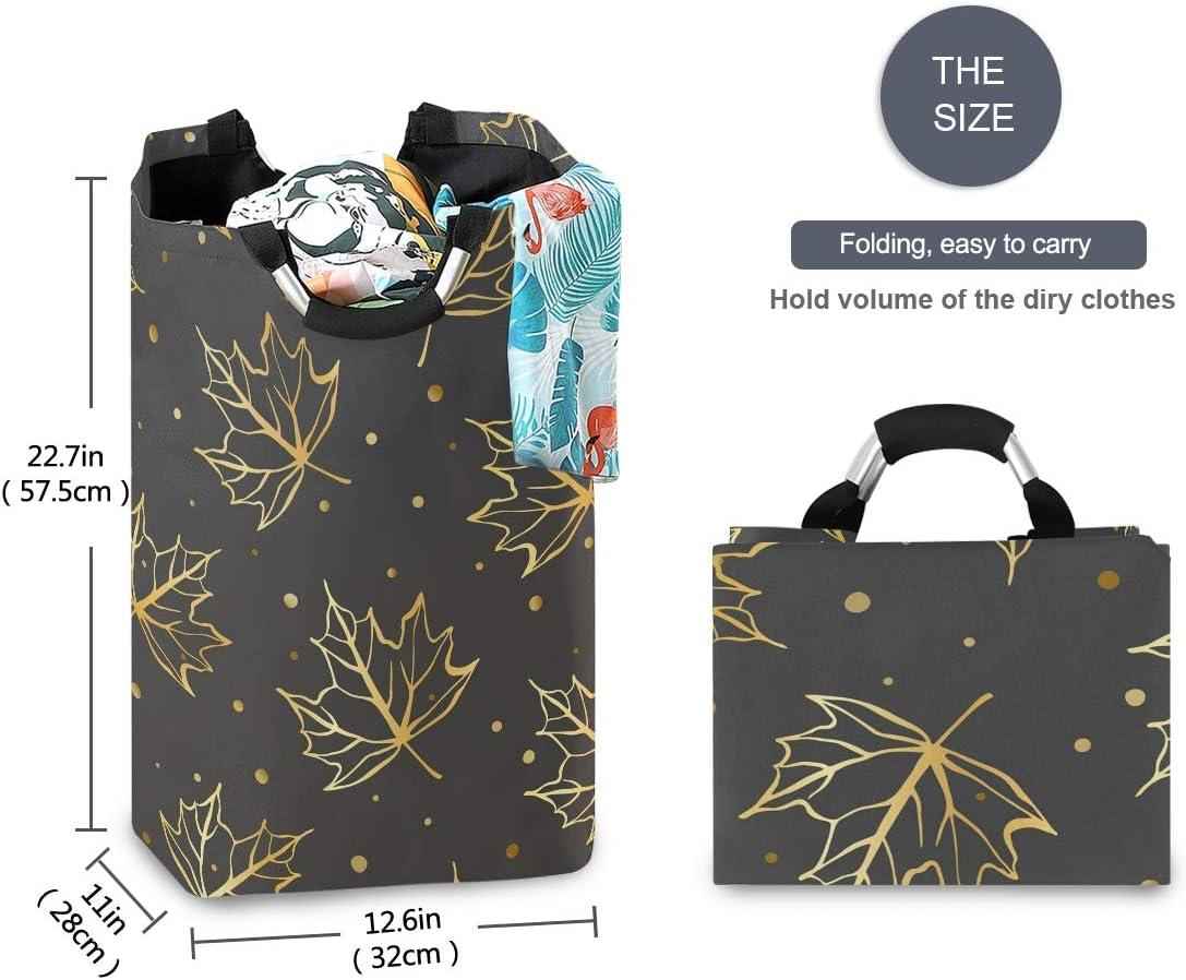 Susiyo Gold Falling Leaves Laundry Basket Foldable