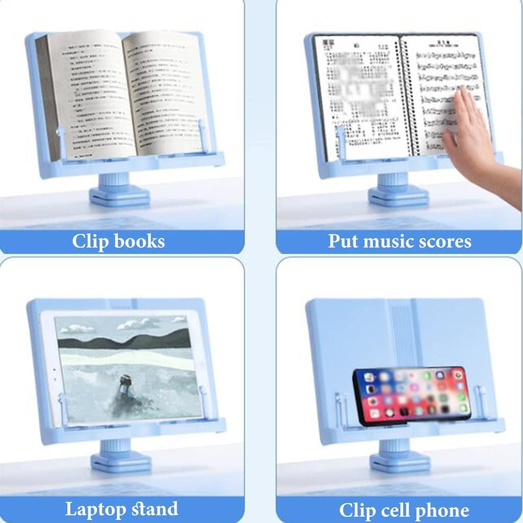 Adjustable Book Stand with Clamp for Desk and Laptop
