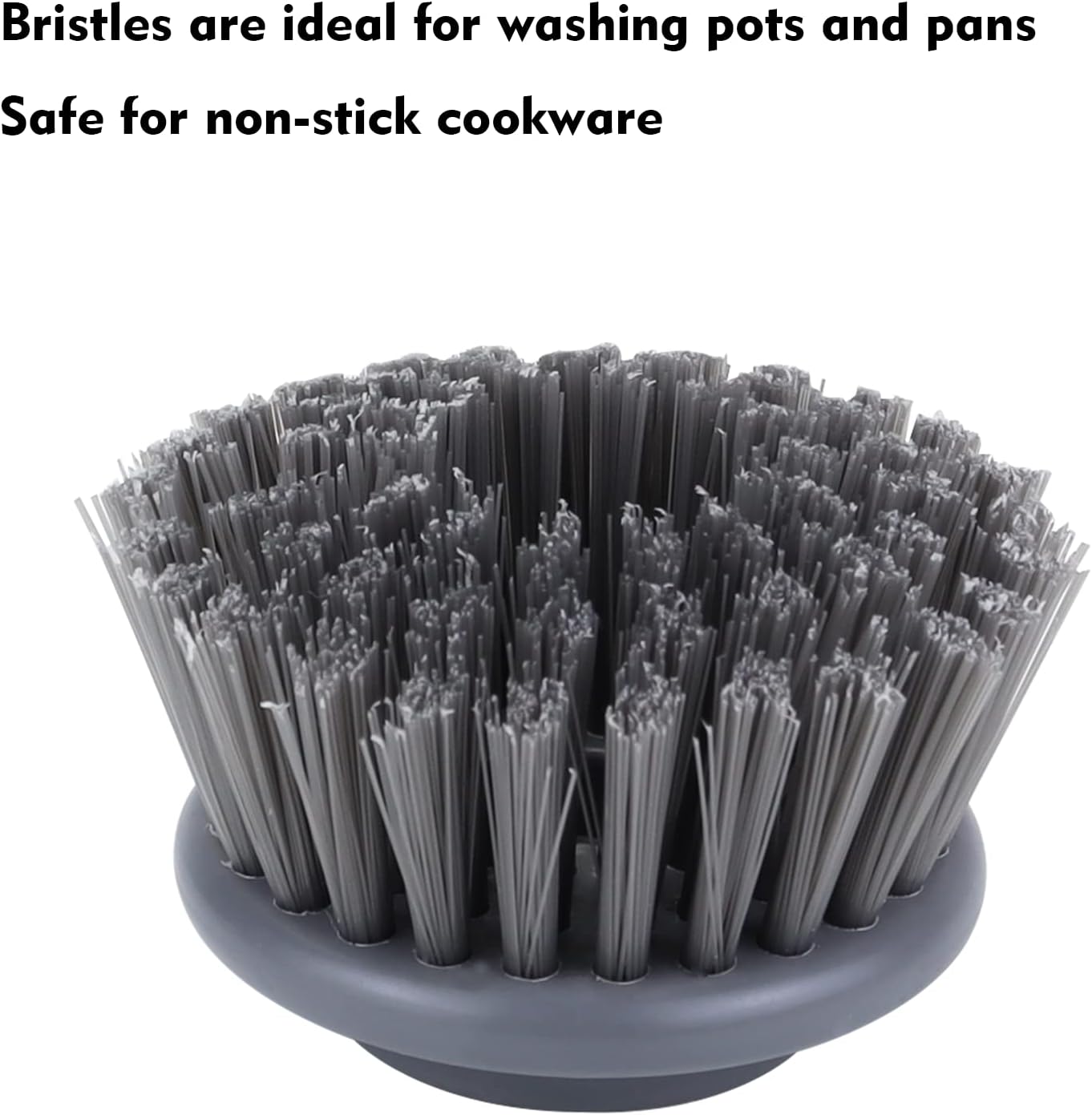 DAPOWER Replaceable Brush Head - 2 Pack Grey Nylon Bristles