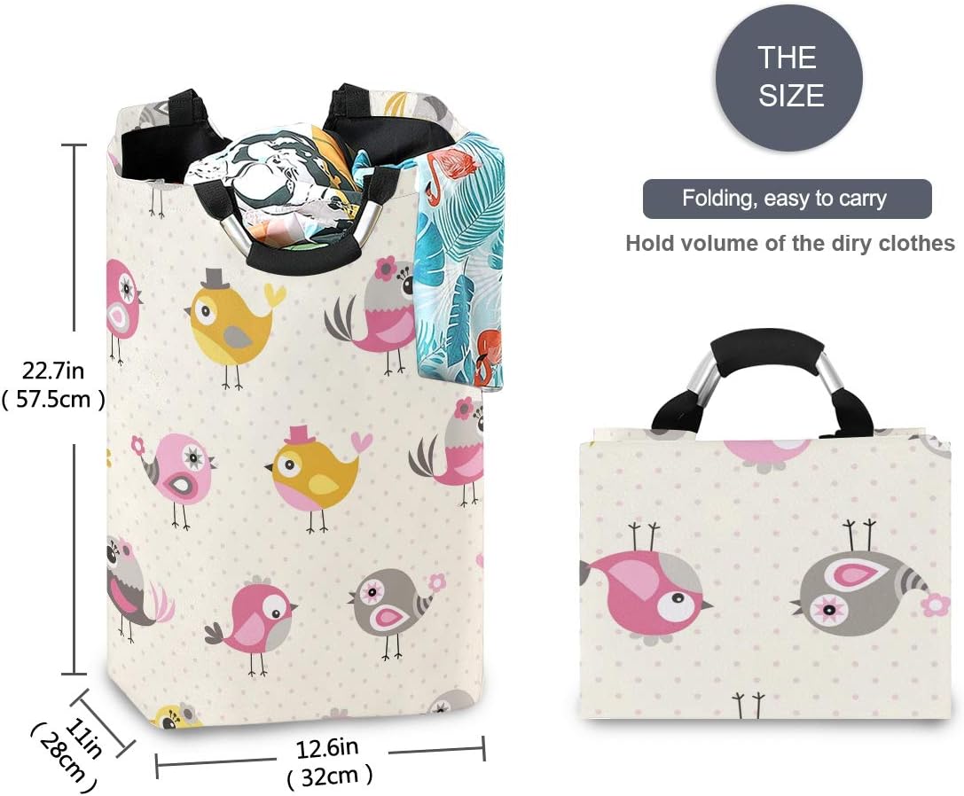 MOYYO Colorful Birds Foldable Laundry Basket