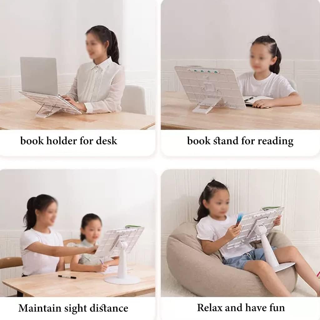 Adjustable Book Stand with 4 Gear Angles for Reading and Tablet Use