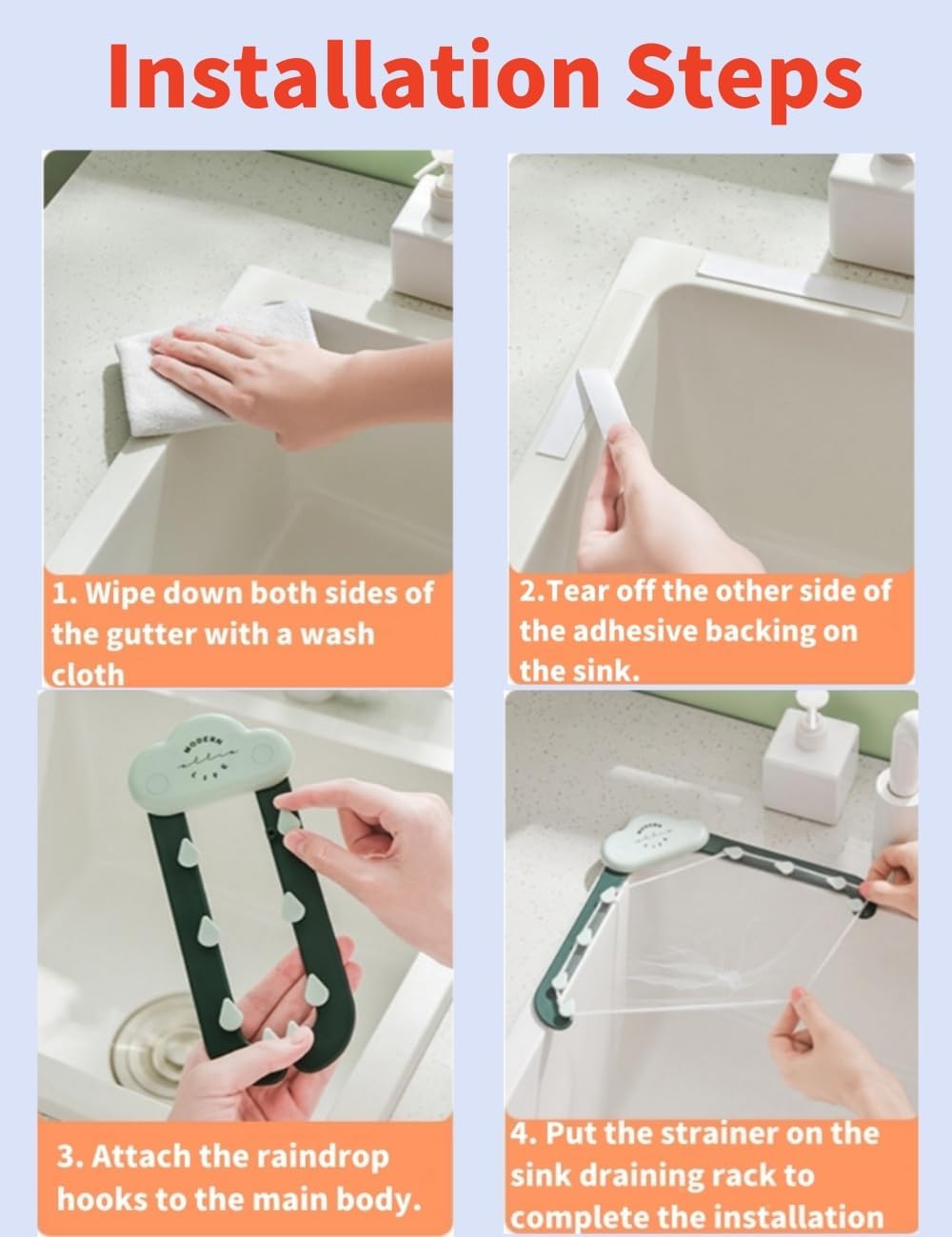 QIMMYGS Corner Sink Strainer with 100 Bags