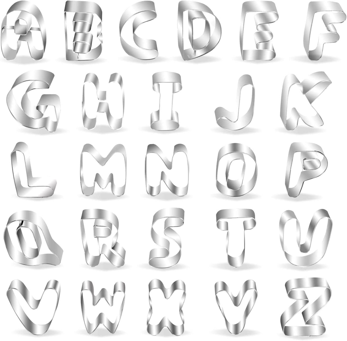 FUBARBAR 35pcs Alphabet Number Cookie Cutters Set