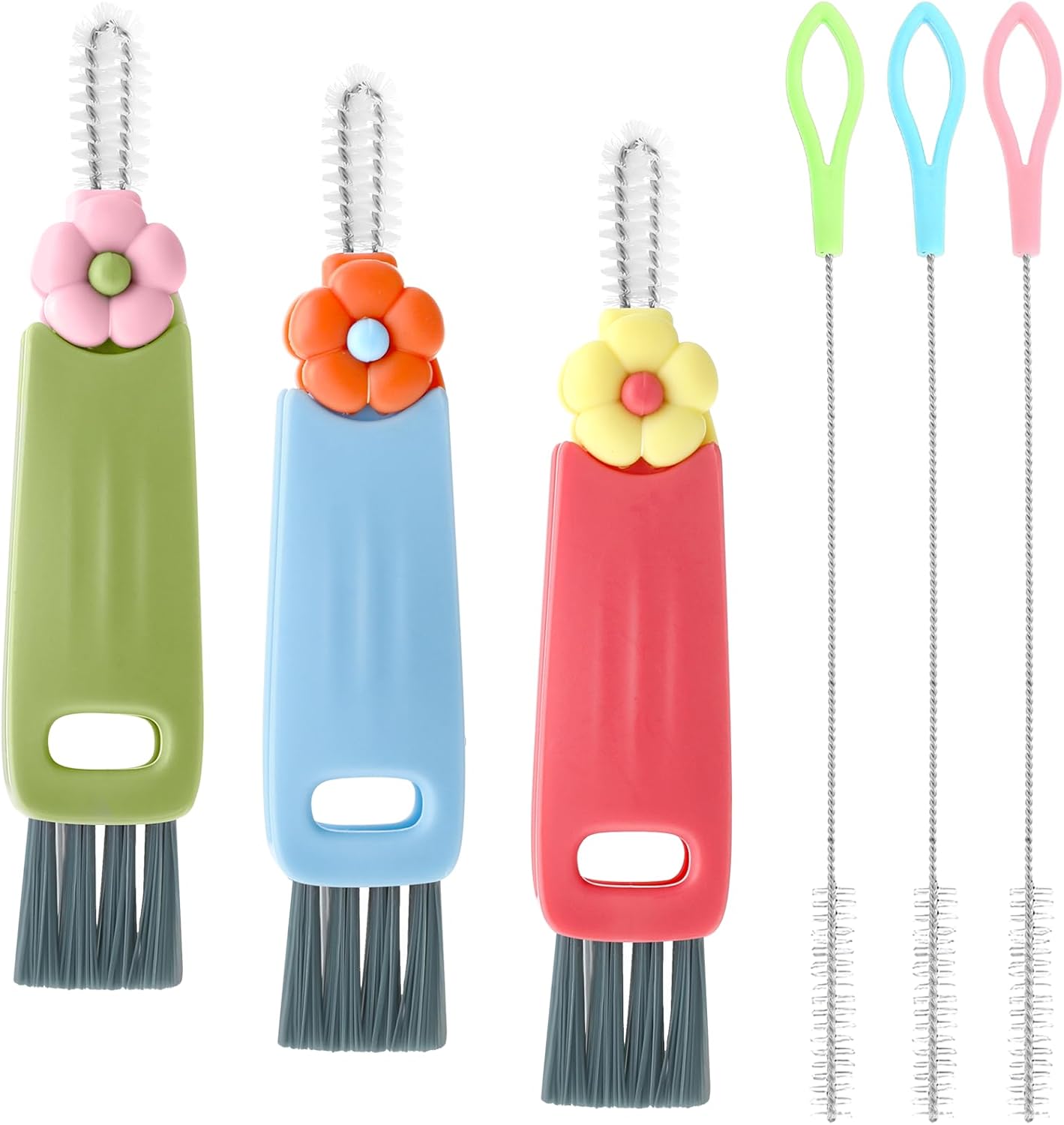 3Pcs 3 in 1 Cup Lid Cleaning Brush Set with Straw Cleaner
