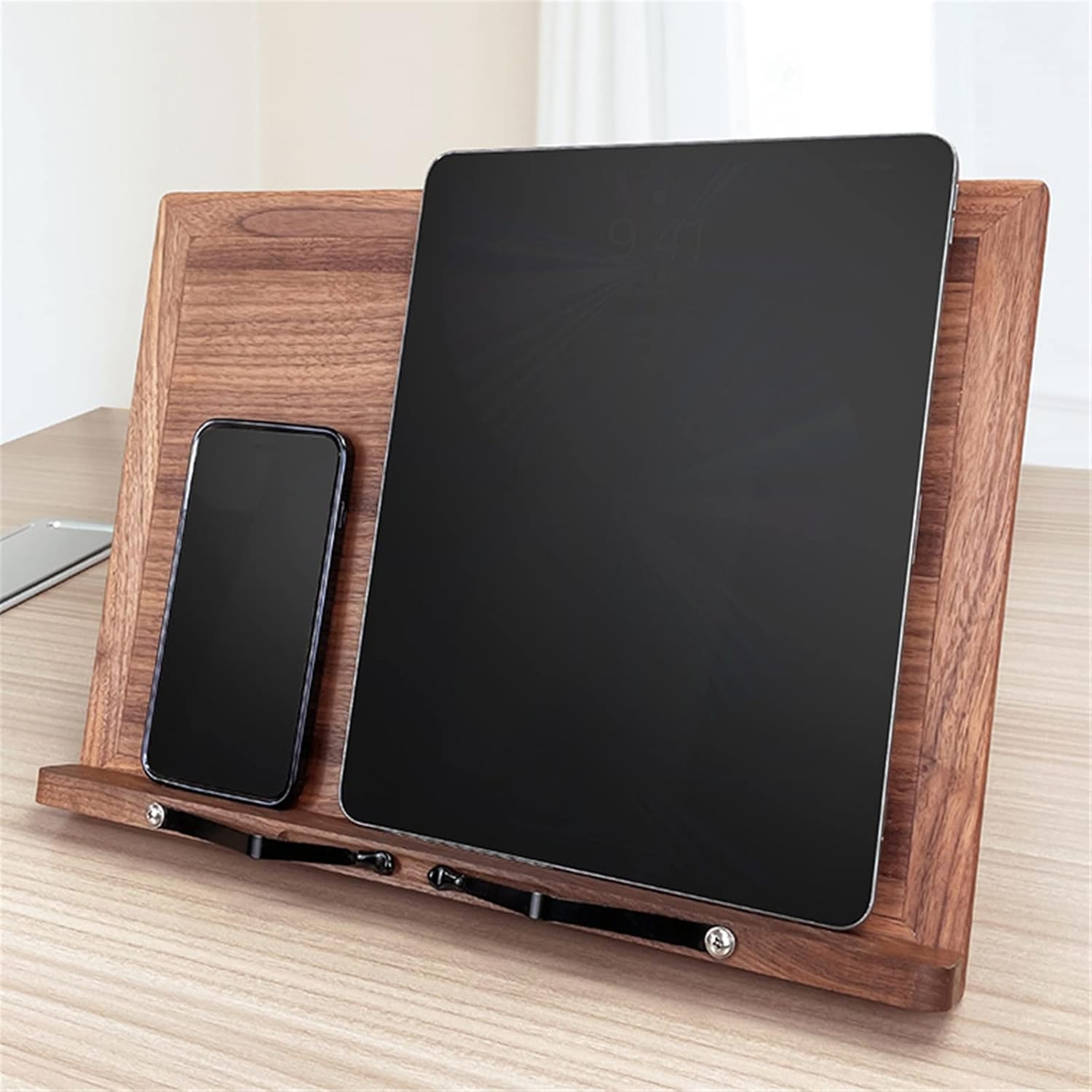 Foldable Book Stand for Cookbook Tablet and Sheet Music