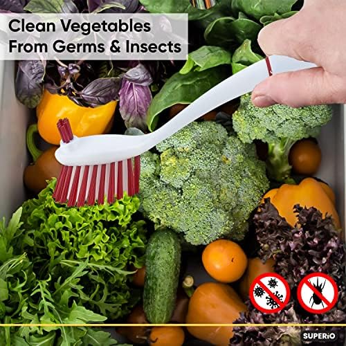 Superio Dish Brush with Handle Double Sided Cleaning Brush