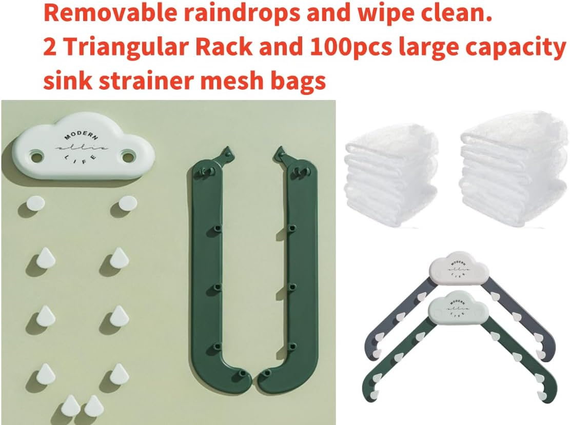 QIMMYGS Corner Sink Strainer with 100 Bags