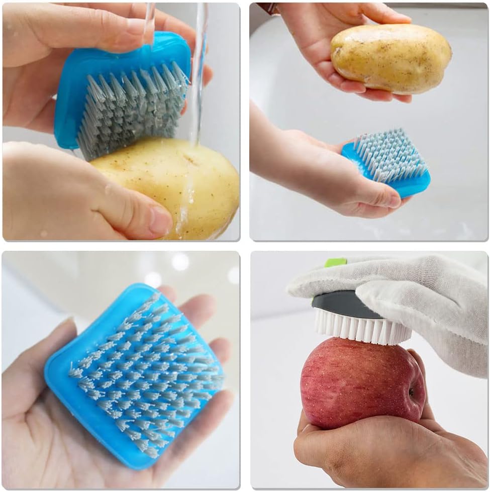 QUANXILXU 2 Pcs Vegetable Brush with Flexible Design