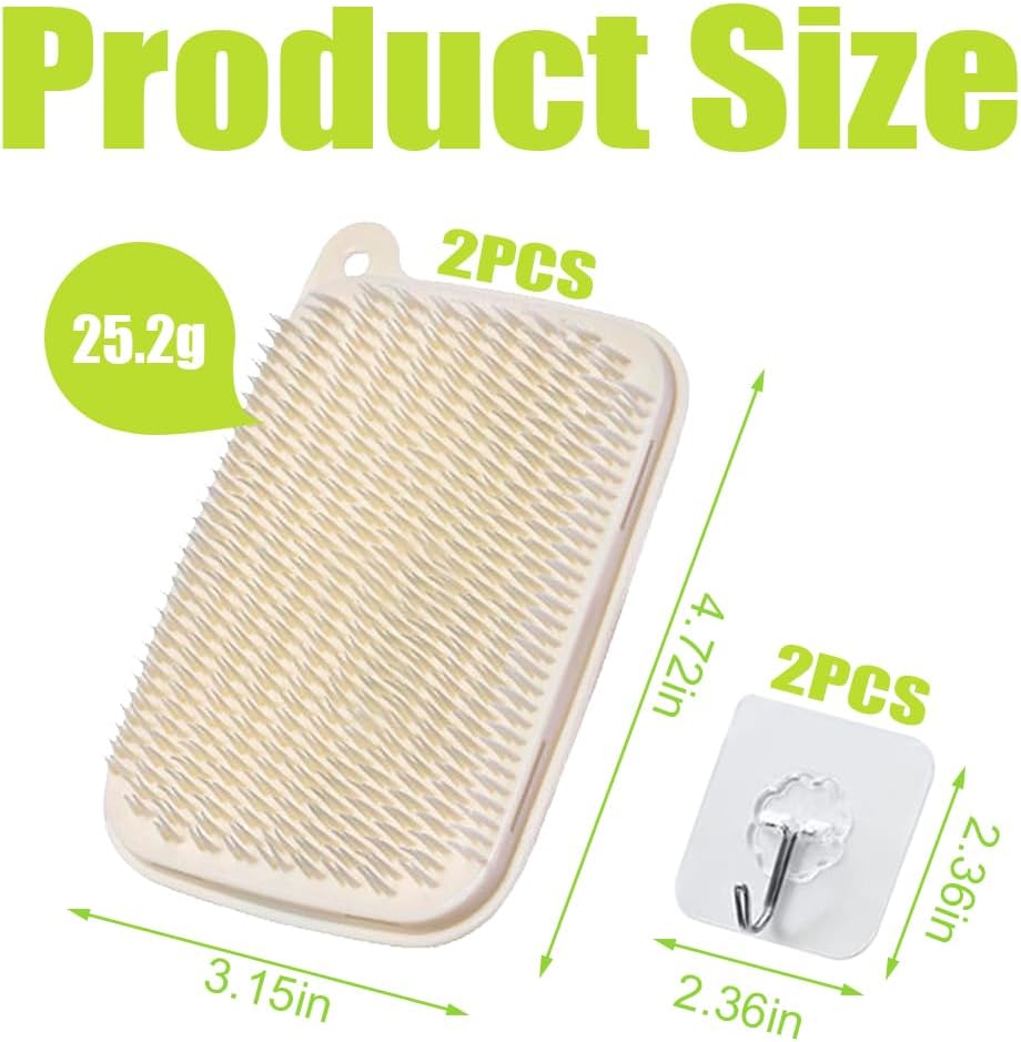 2 PCS Vegetable Brush with Hanging Hooks and Soft Bristles
