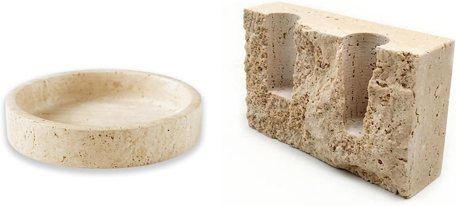 100 Travertine Wine Coaster - Marble Taper Candle Holder