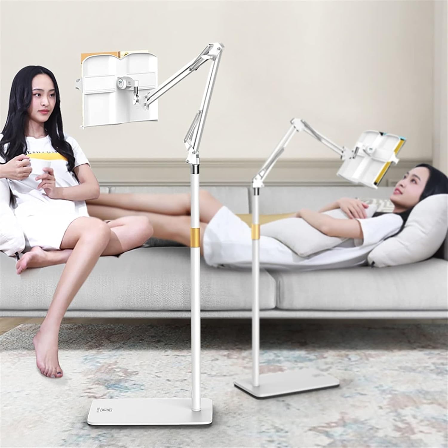 Adjustable Floor Stand for Tablets and Books