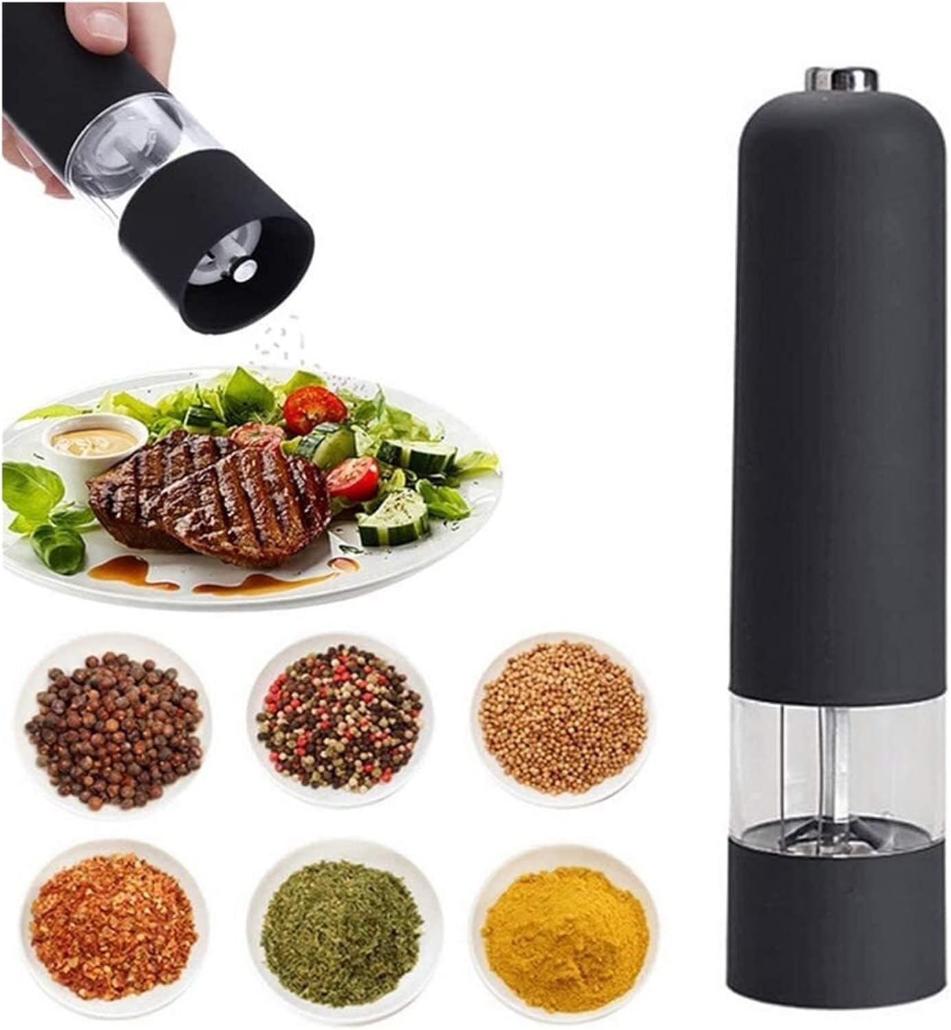 INKTUS Electric Pepper and Salt Grinder Set Automatic and Battery Operated