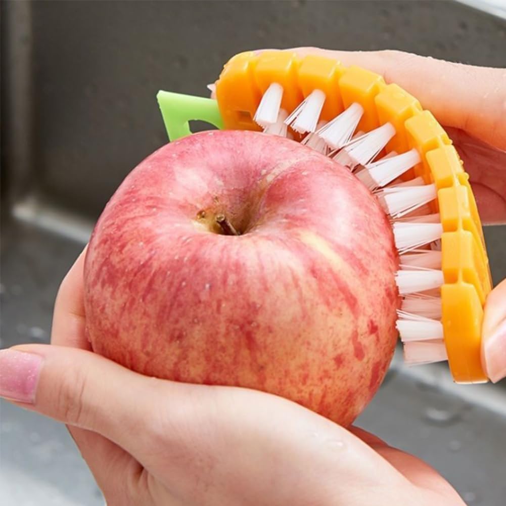 4 Pack Vegetable Brush Set with Bendable Segments and Fruit Peeler