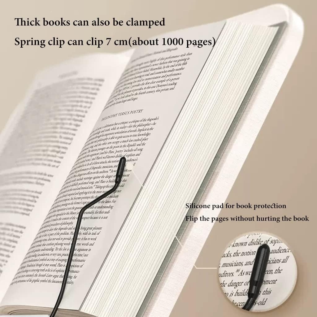 Adjustable Cookbook Stand with Spring Clips and EVA Pad
