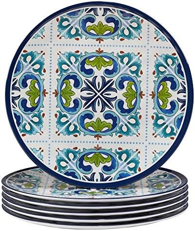 Certified International Mosaic Melamine Dinner Plates Set of 6 1