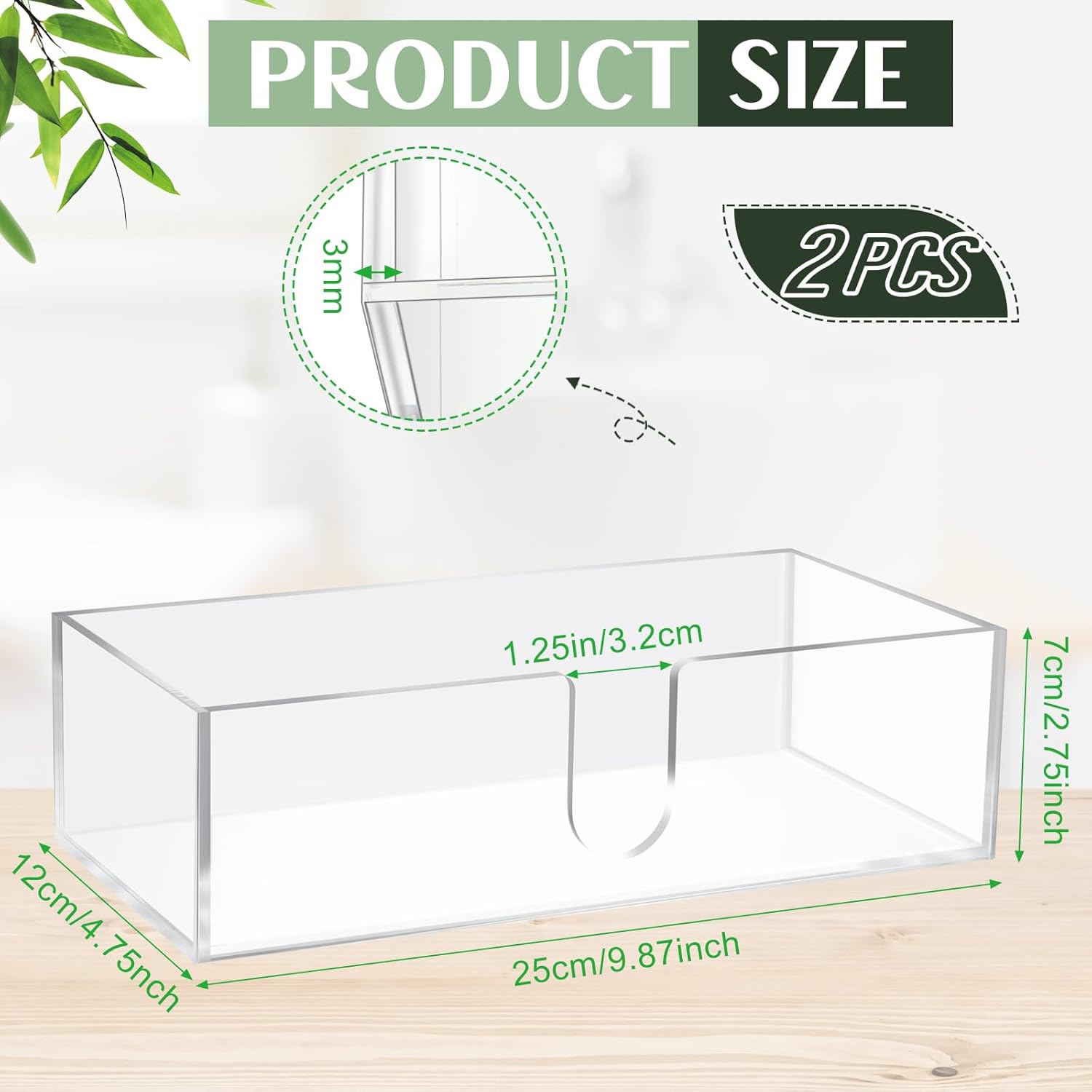 Mumufy 2 Pcs Acrylic Paper Napkins Holder