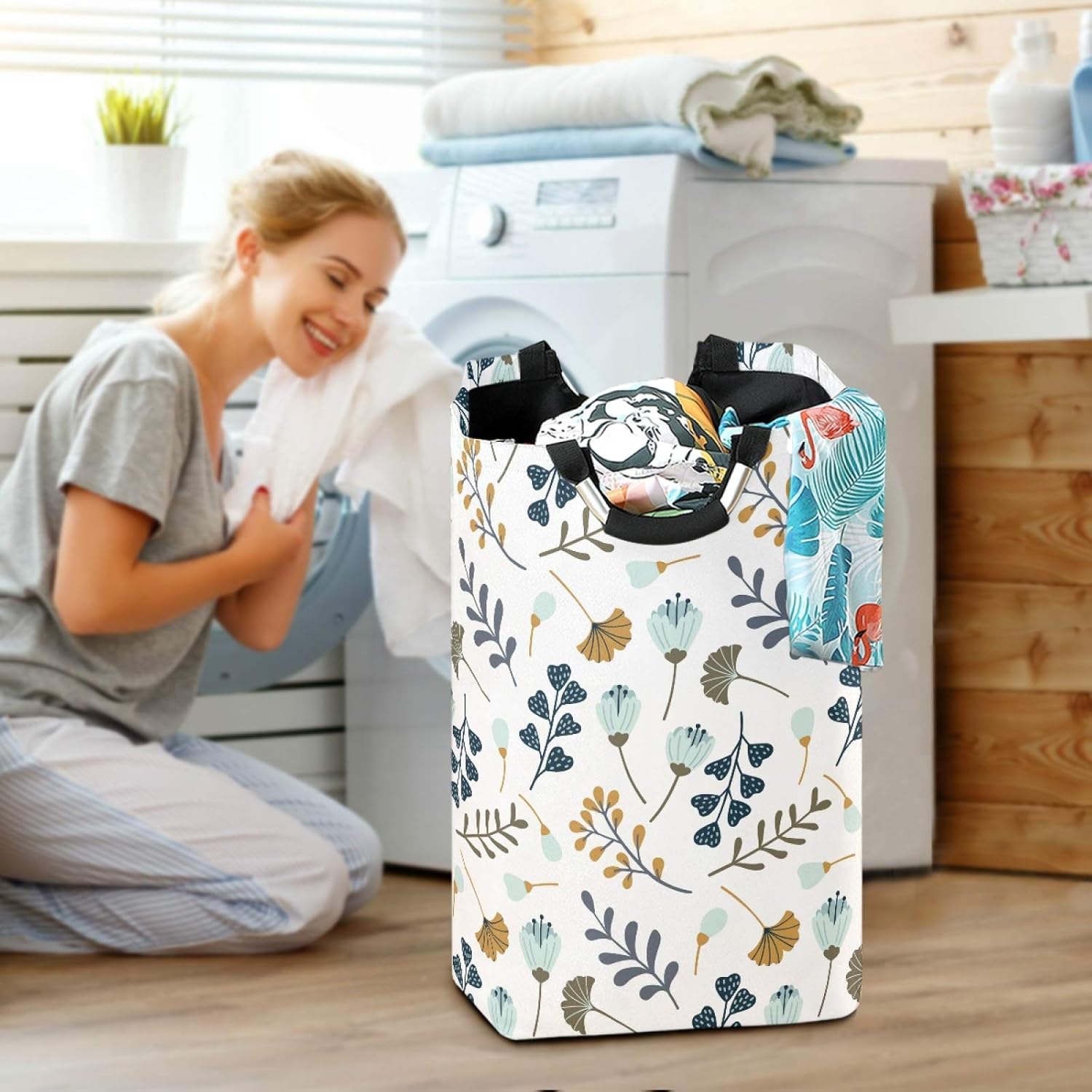Susiyo Foldable Laundry Basket with Handles and Waterproof Design 1
