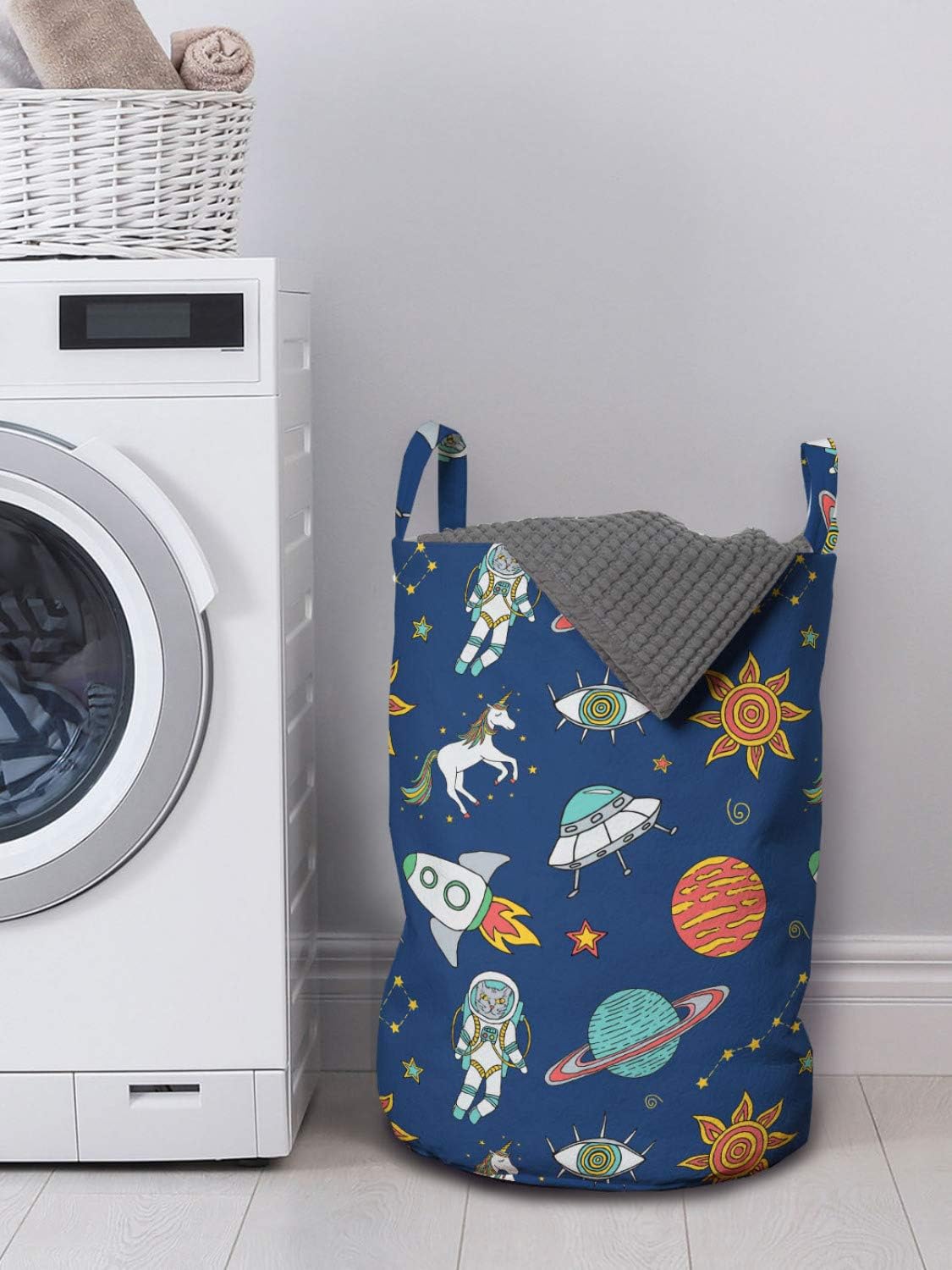 Ambesonne Outer Space Laundry Bag with Unicorn Print