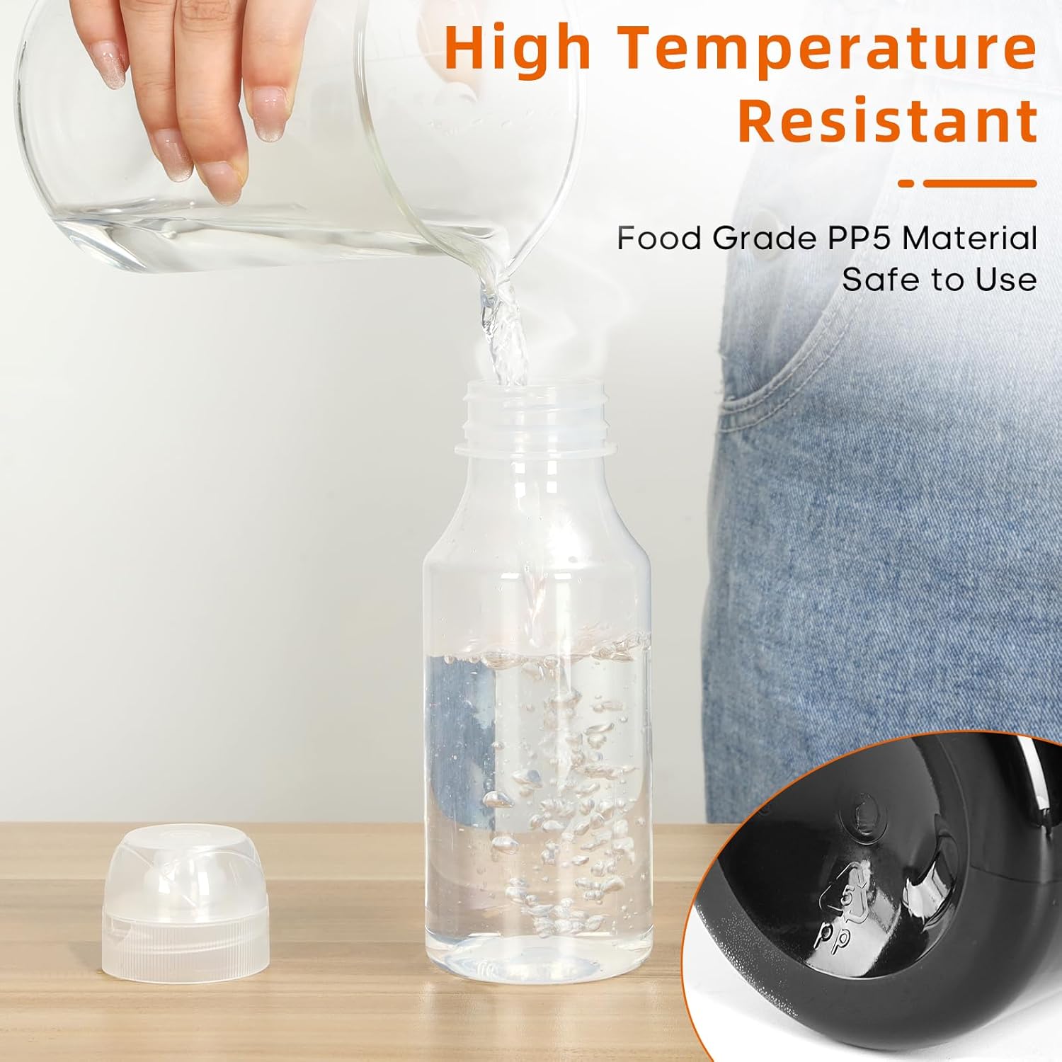 VOOCAT 8 oz Condiment Squeeze Bottles Set of 4