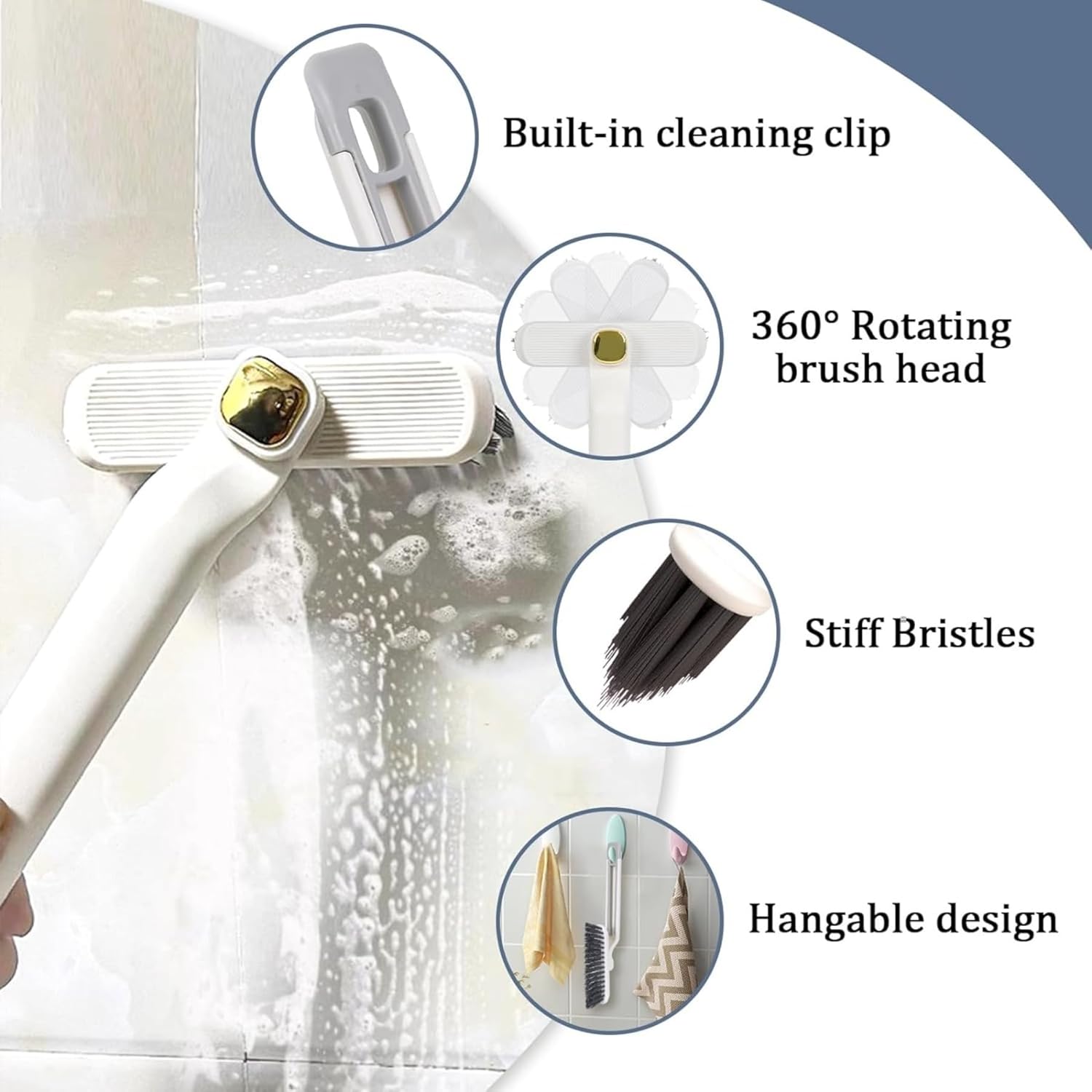 TKPARK 6PCS Hard Bristle Crevice Cleaning Brush Set