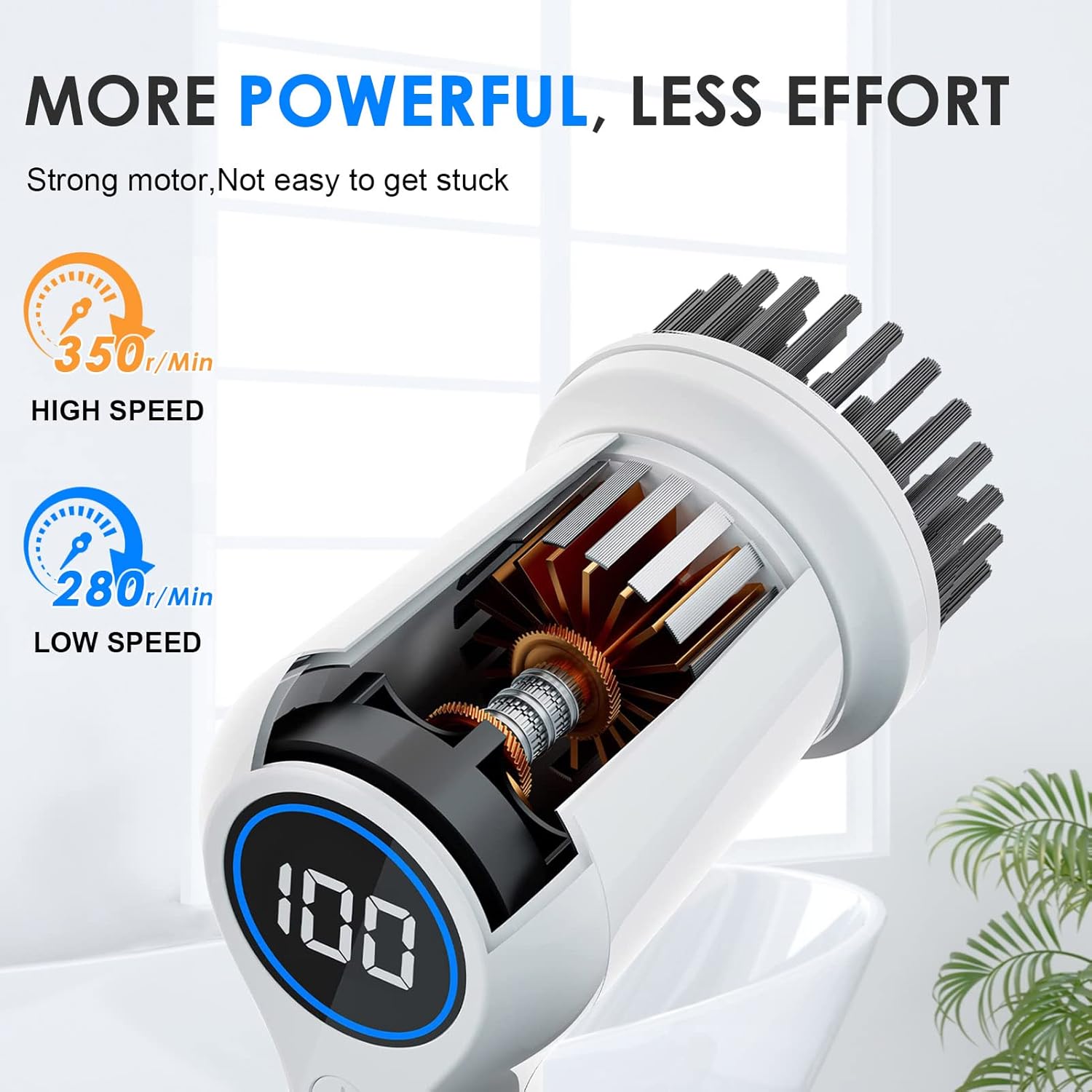 WWOAA Electric Spin Scrubber with Digital Display and 4 Replaceable Heads