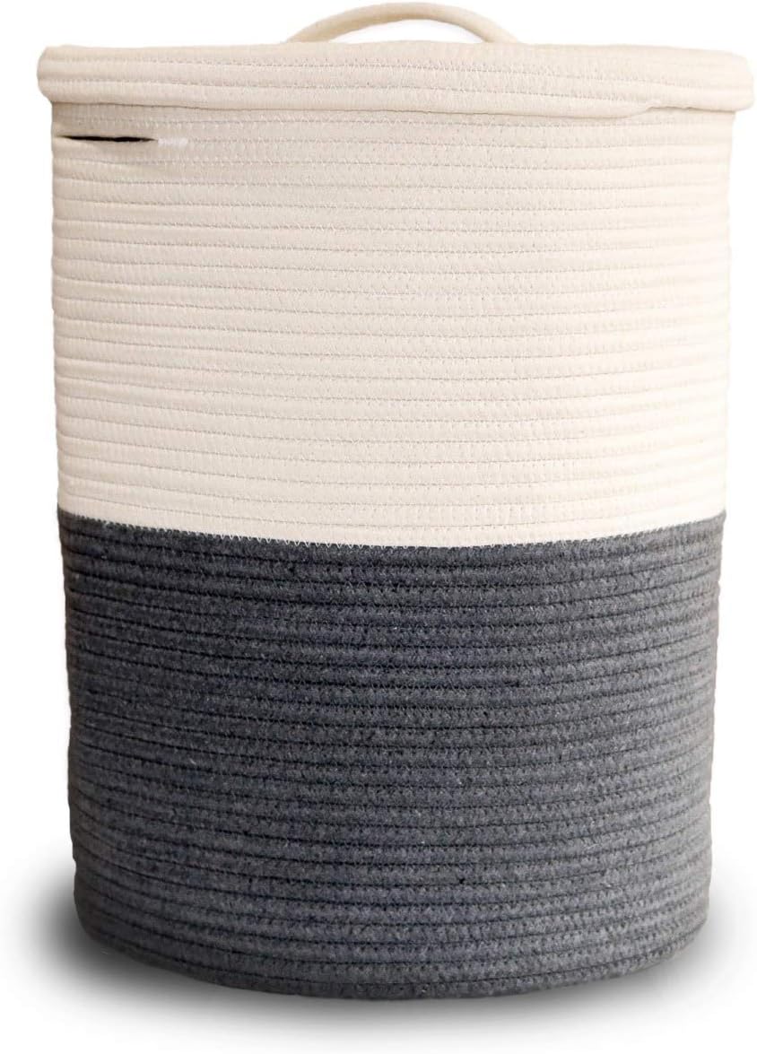 Mevyucr Large Woven Laundry Basket with Lid