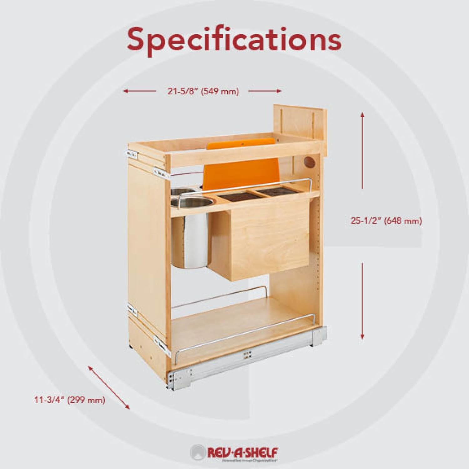 Rev-A-Shelf 11 Inch Base Pullout Cabinet Organizer