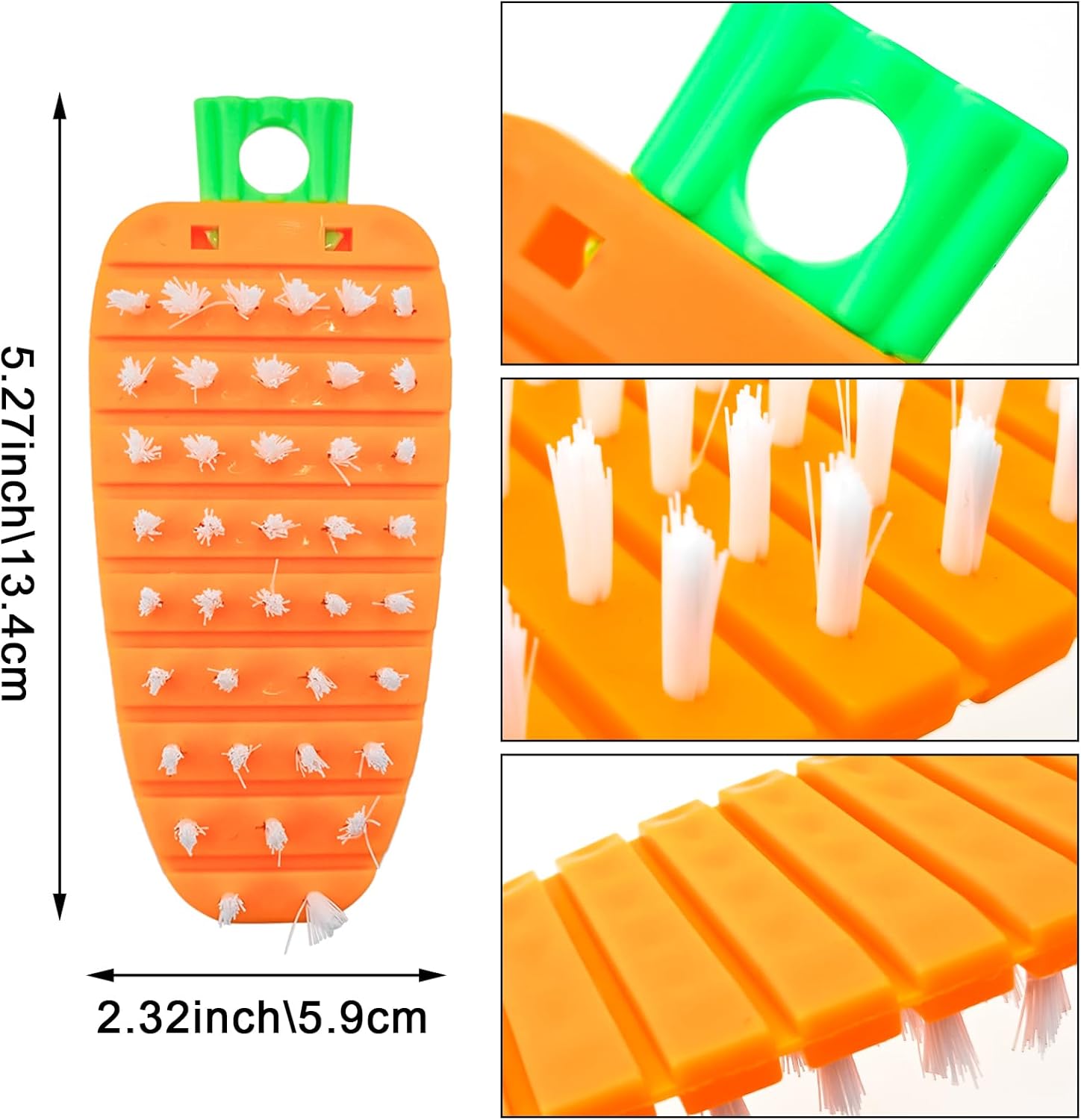 4 Pack Vegetable Brush Set with Bendable Segments and Fruit Peeler