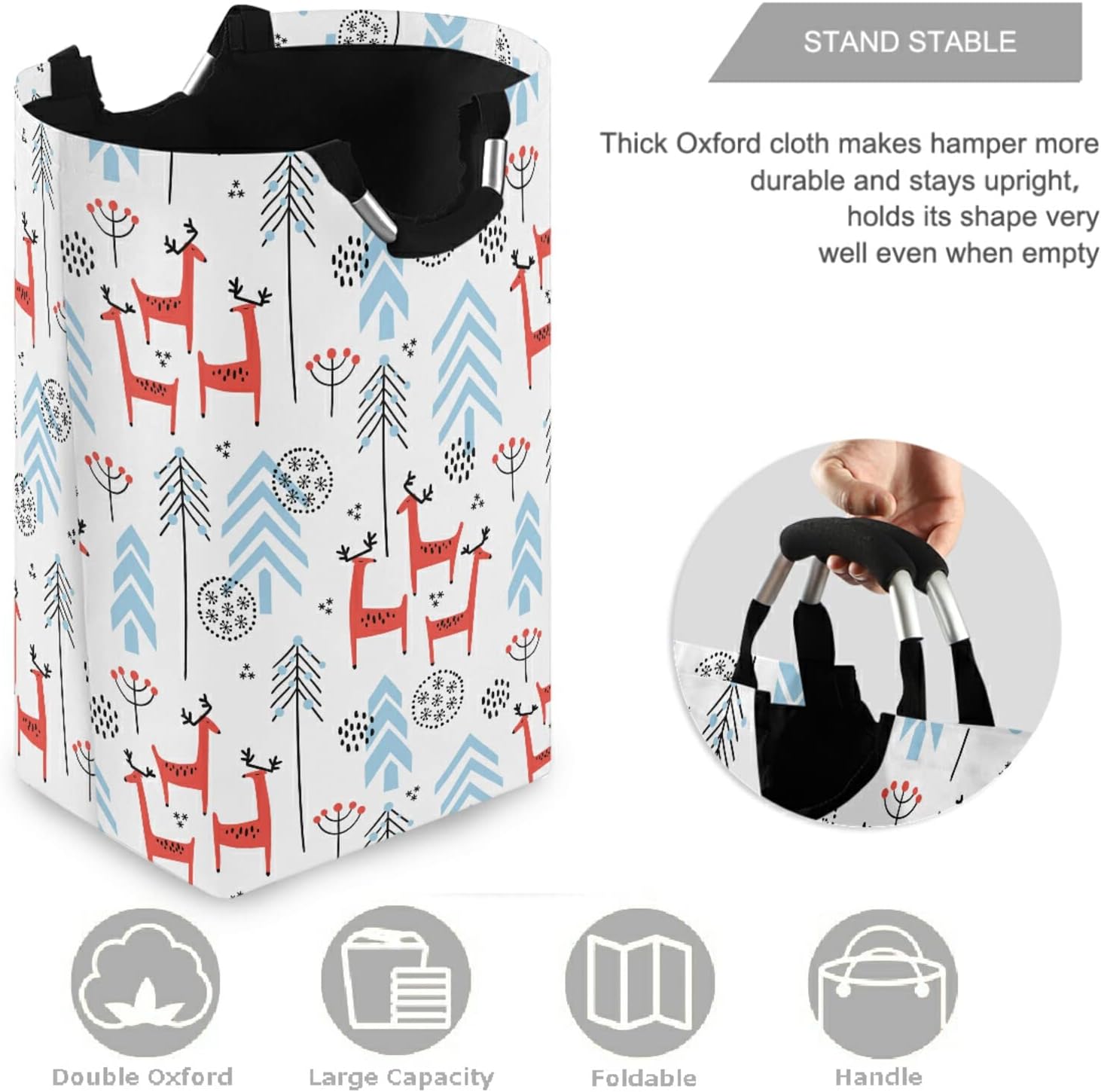visesunny Foldable Laundry Hamper with Waterproof Liner
