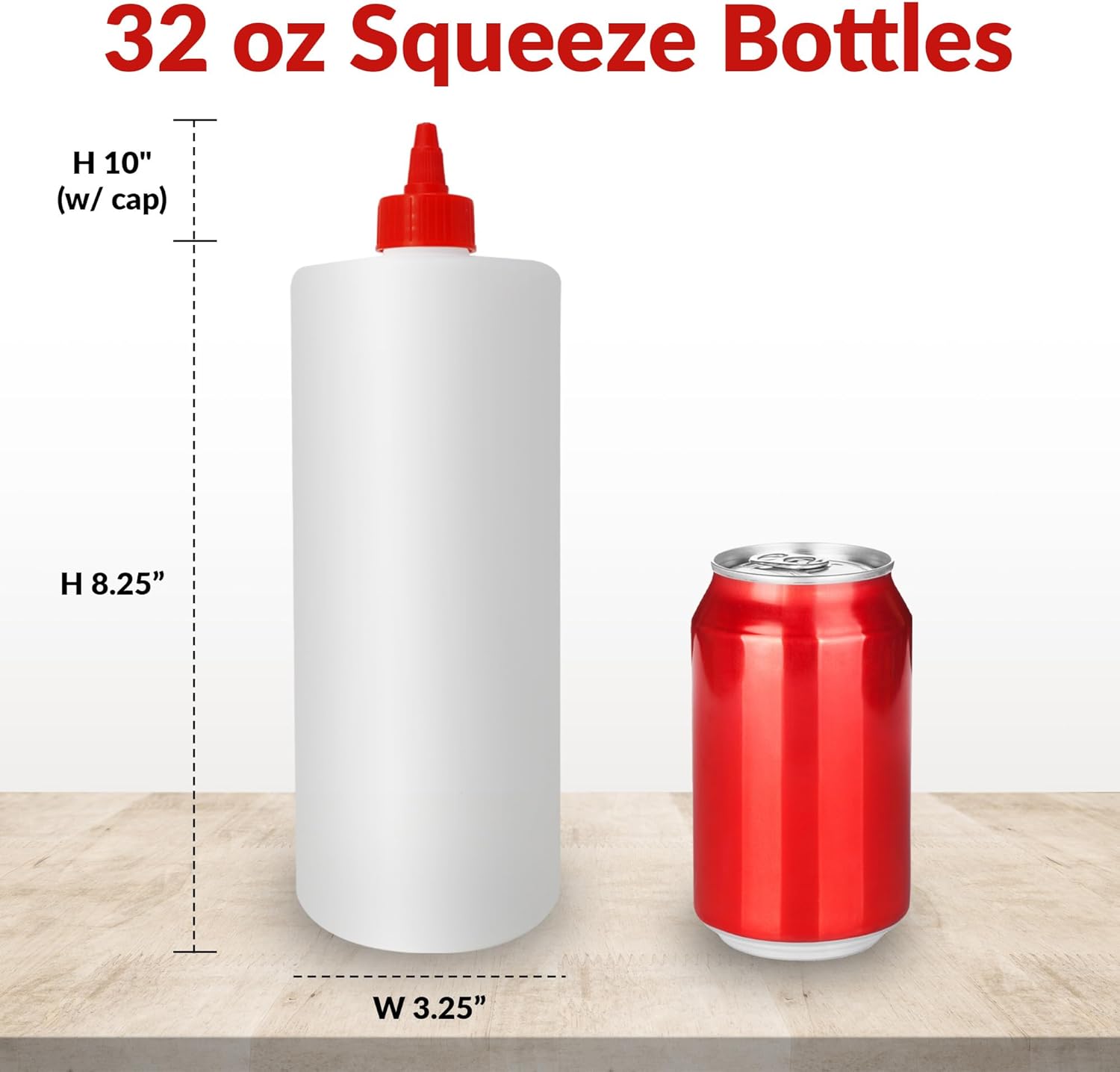 Reli 32 oz Clear Condiment Squeeze Bottles 4 Pack