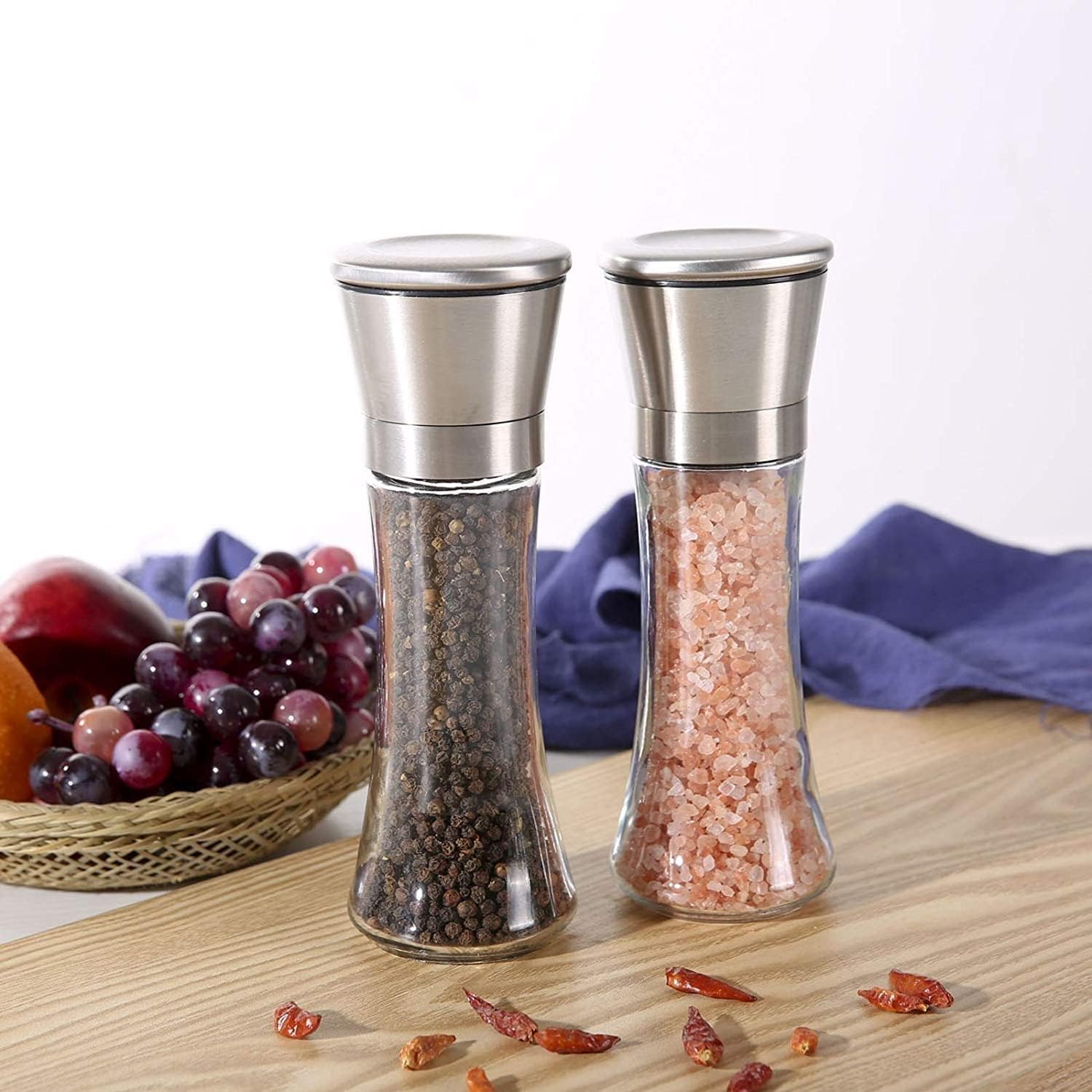 TIANYUU Salt Pepper Grinder Set with Adjustable Coarseness 1