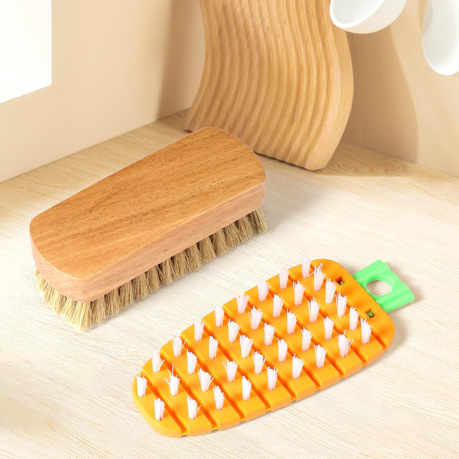 SXoonKing Vegetable Brush Set 2PCS Cleaning Tools for Potatoes Carrots Fruits