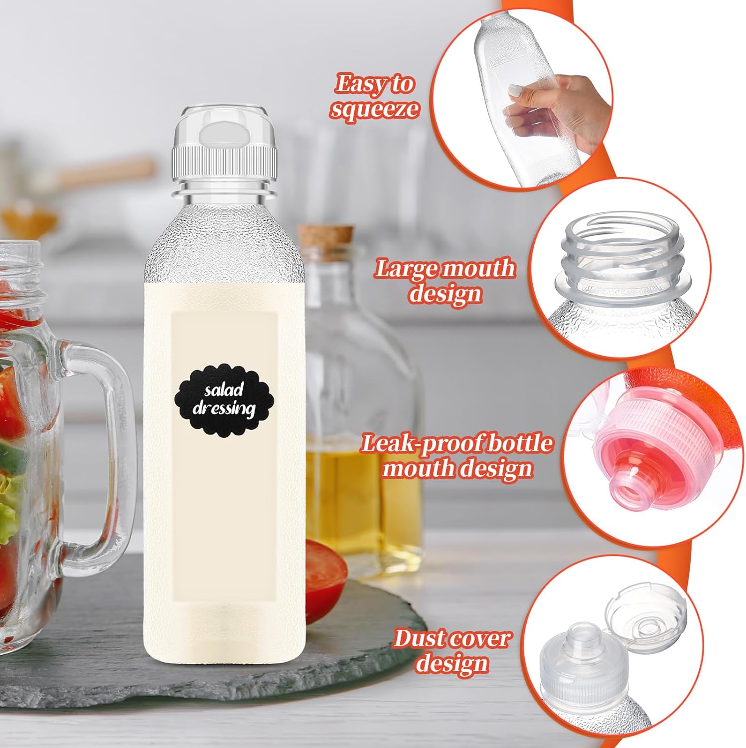 Ziliny 12 Pcs Condiment Squeeze Bottles with Lids 1