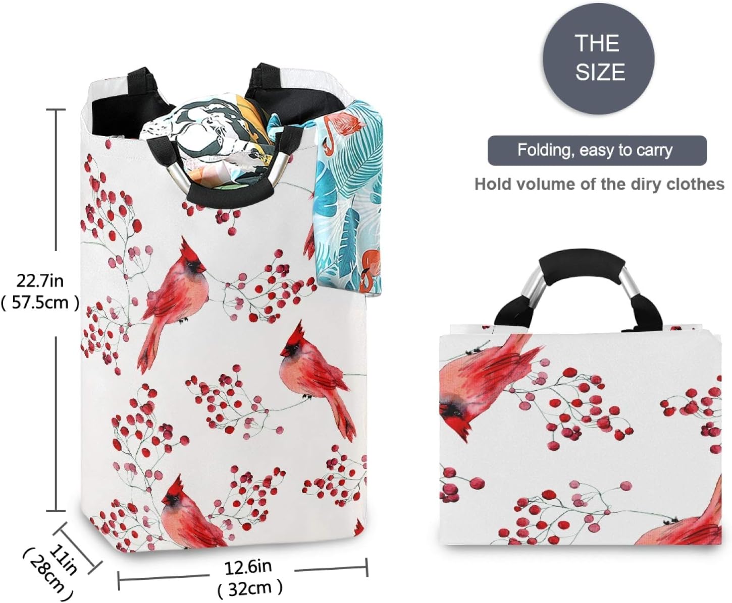 Susiyo Foldable Laundry Basket with Handles and Unique Pattern Design