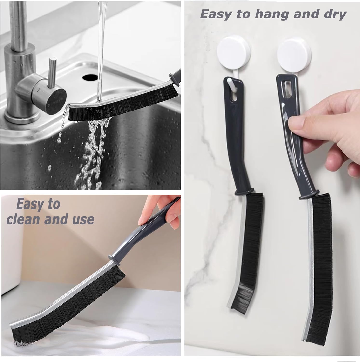 SpassLeben 2PCS Hard Bristle Crevice Cleaning Brush
