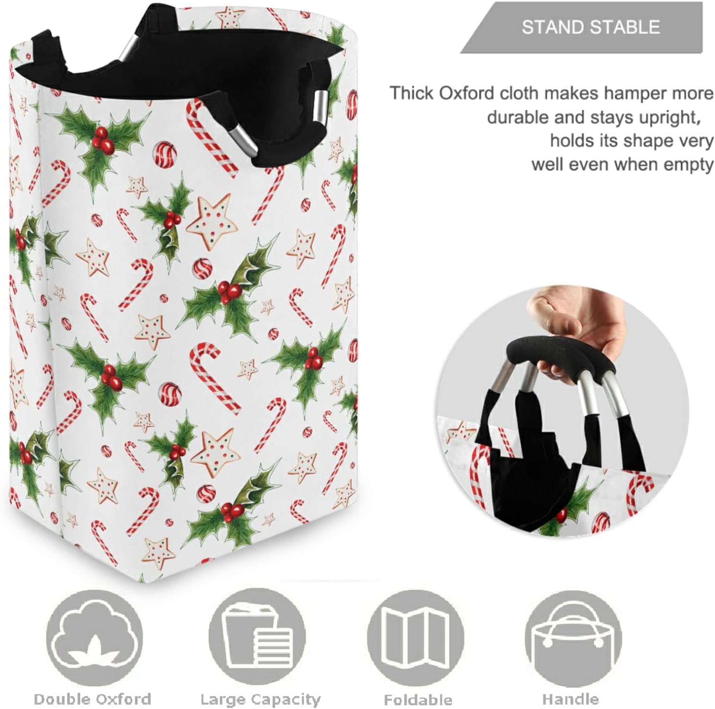 visesunny Foldable Laundry Hamper Basket with Waterproof Oxford Fabric