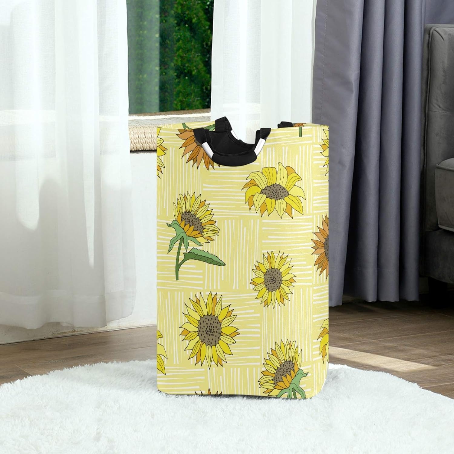 Susiyo Yellow Sunflowers Laundry Basket Foldable Hamper
