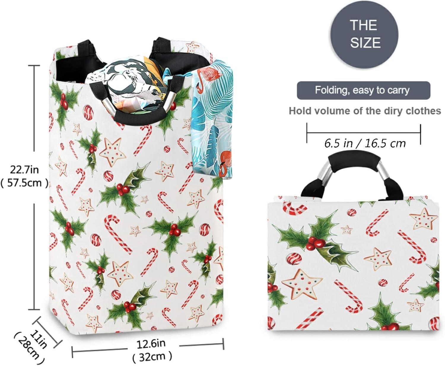 visesunny Foldable Laundry Hamper Basket with Waterproof Oxford Fabric