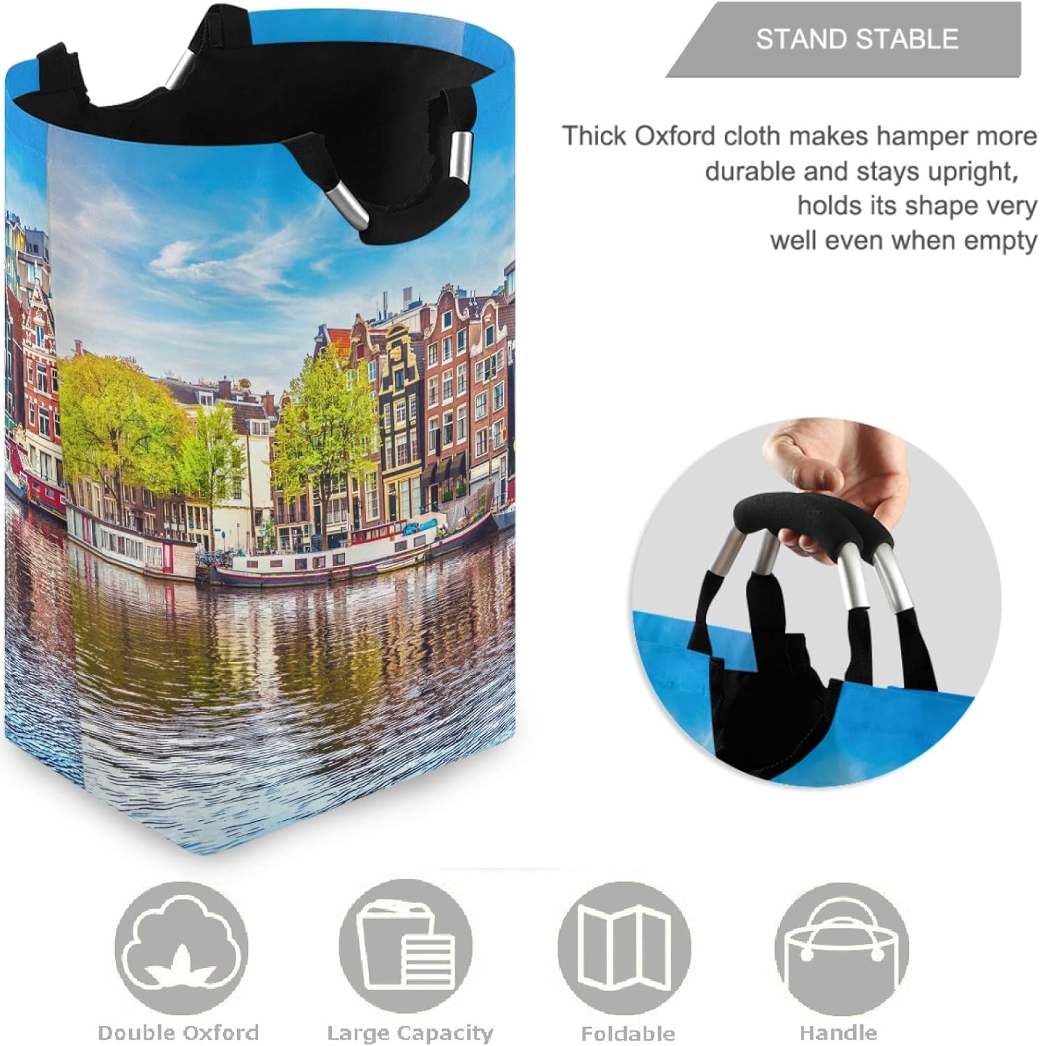 visesunny Large Laundry Hamper with Double Layer 600D Oxford Fabric