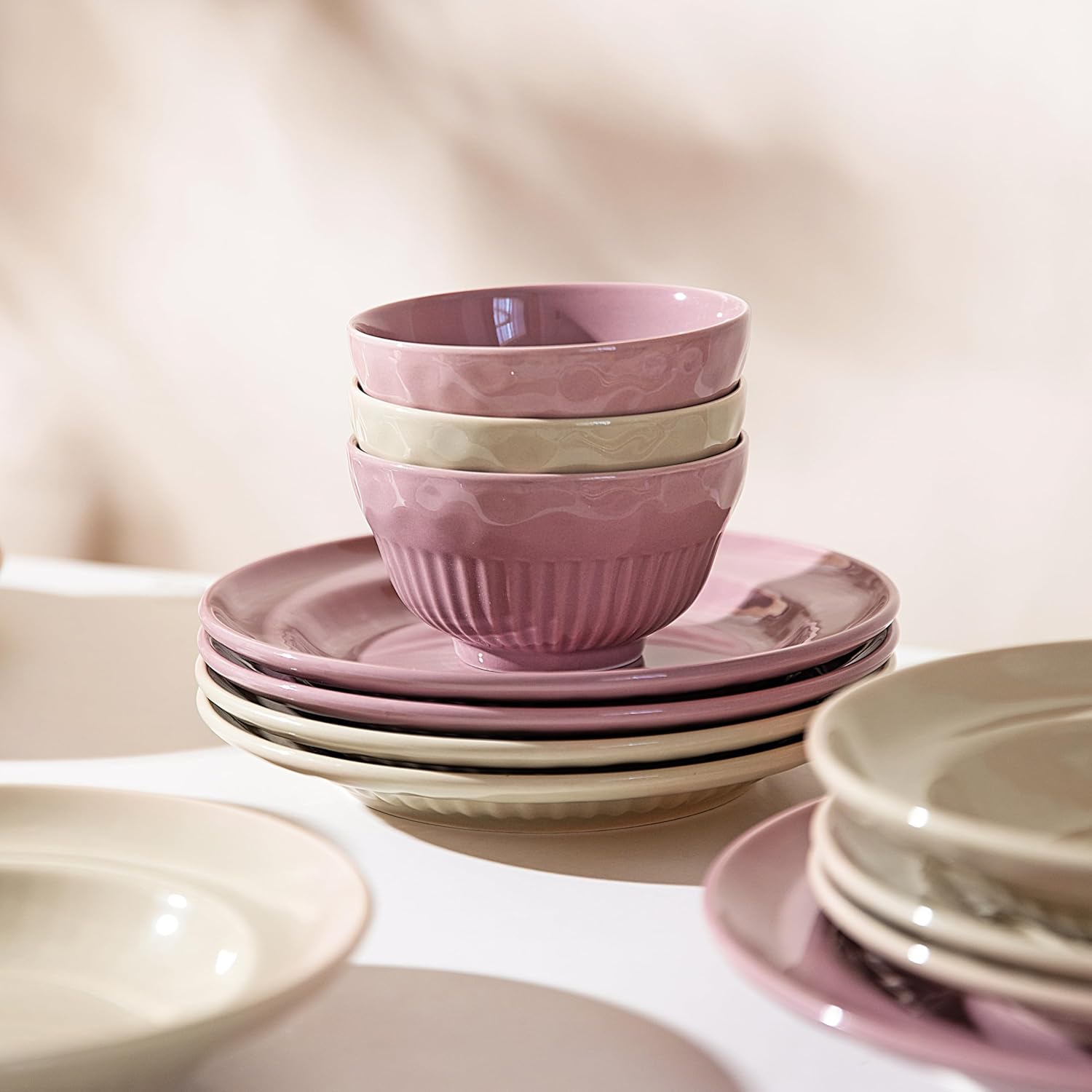 MDZF SWEET HOME Cream Style Dinnerware Set 24 Pcs
