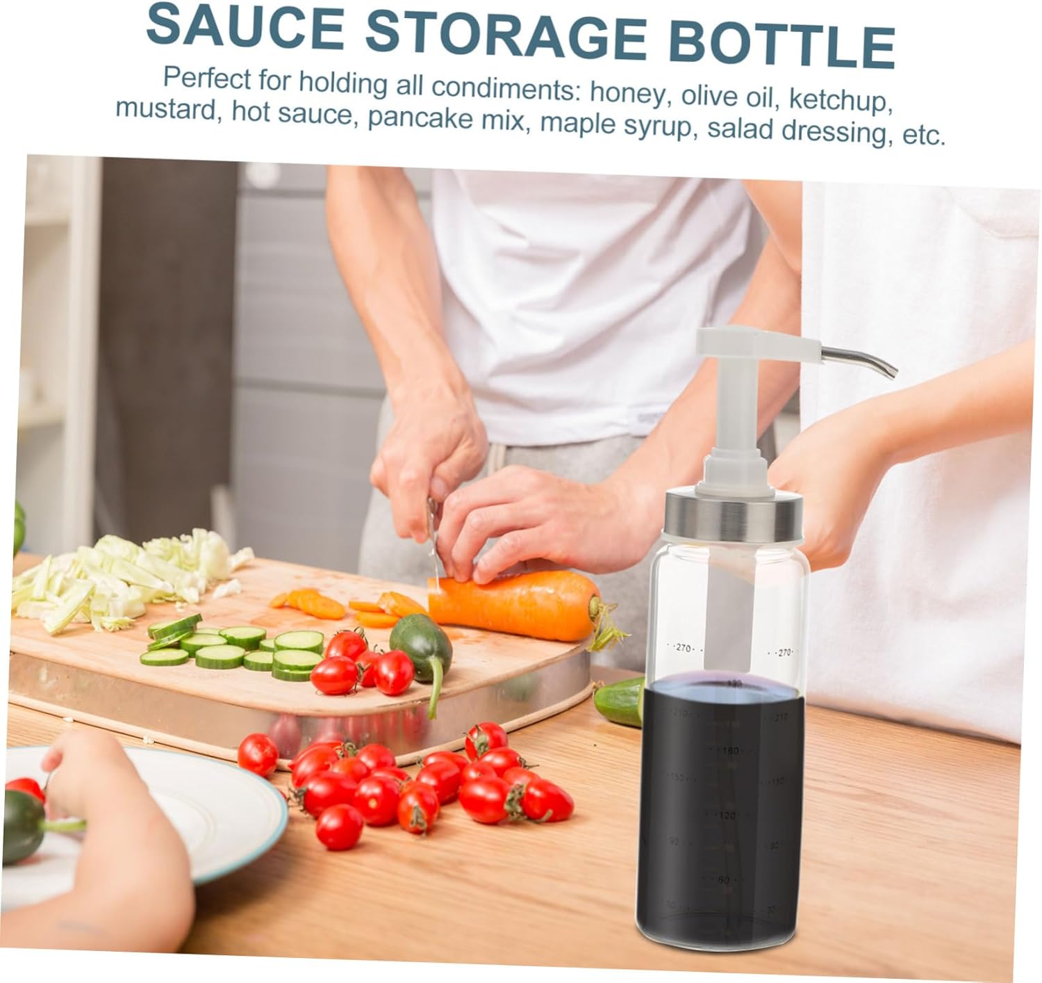 Cabilock 300ml Condiment Squeeze Bottle with Spring Lid