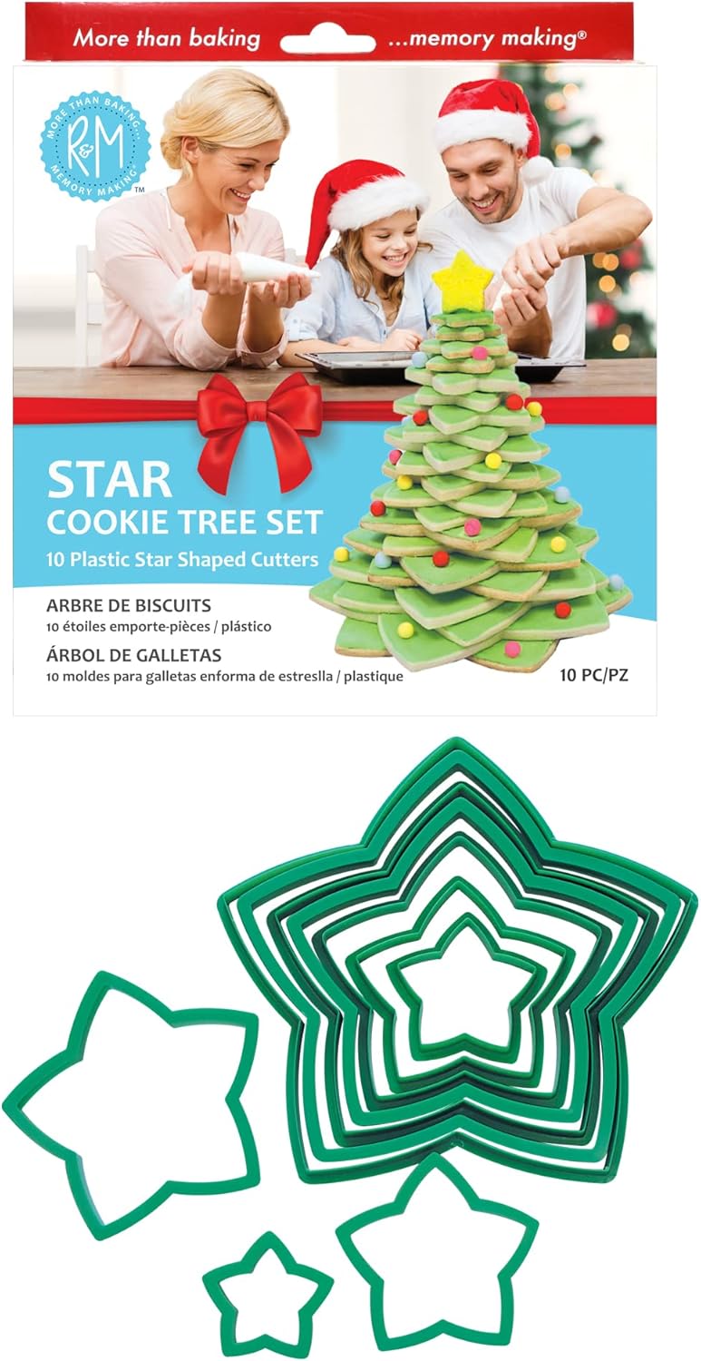 RM 10-Piece Plastic Star Tree Cookie Cutters Set