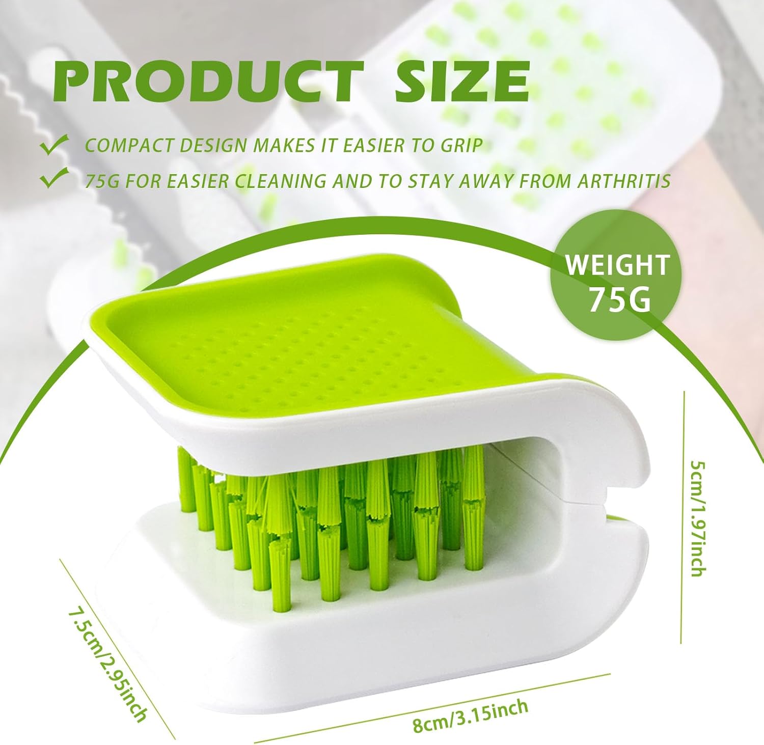Kearning Openable Knife Brush with Handgrip - Green