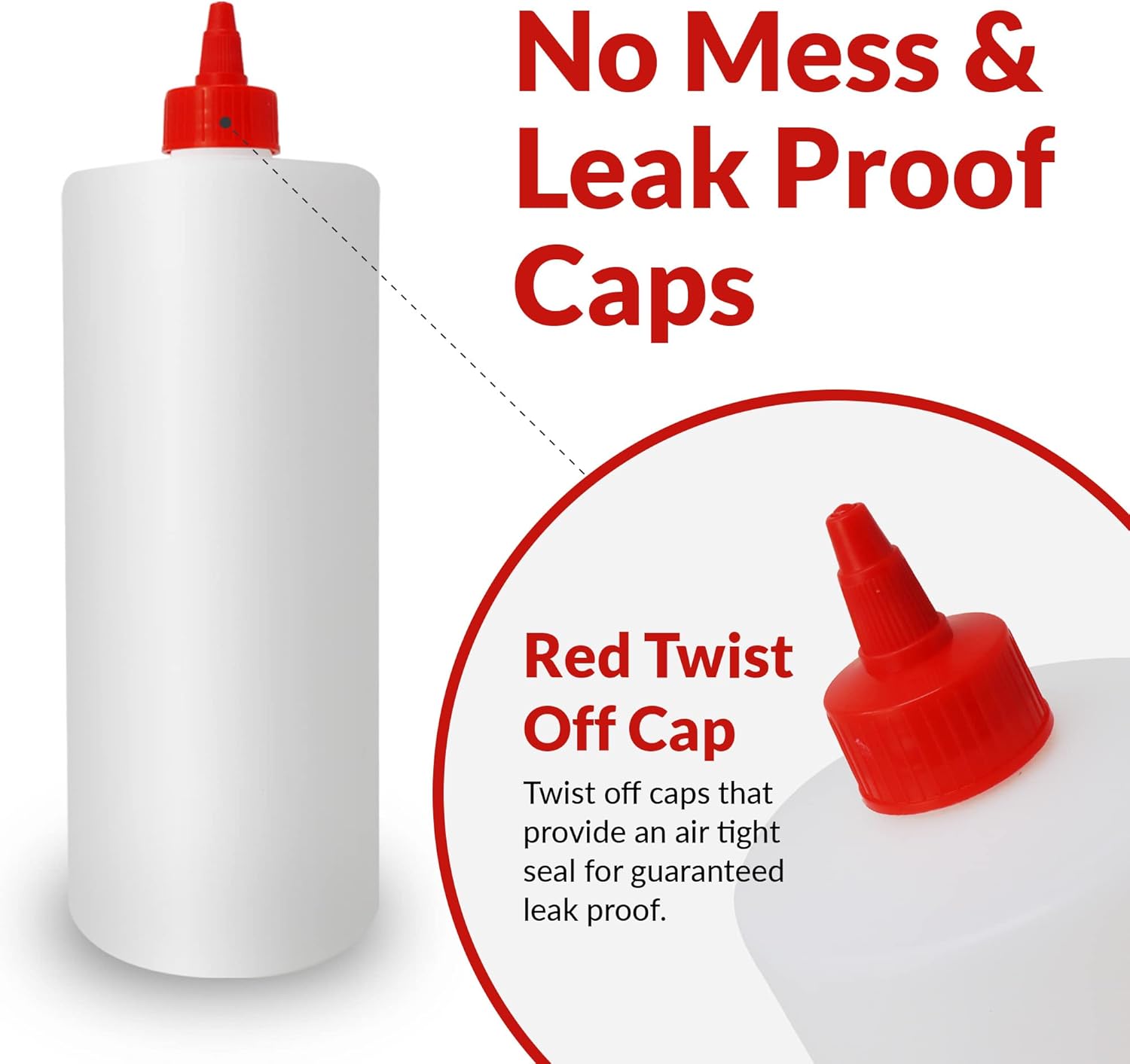Reli 32 oz Clear Condiment Squeeze Bottles 4 Pack