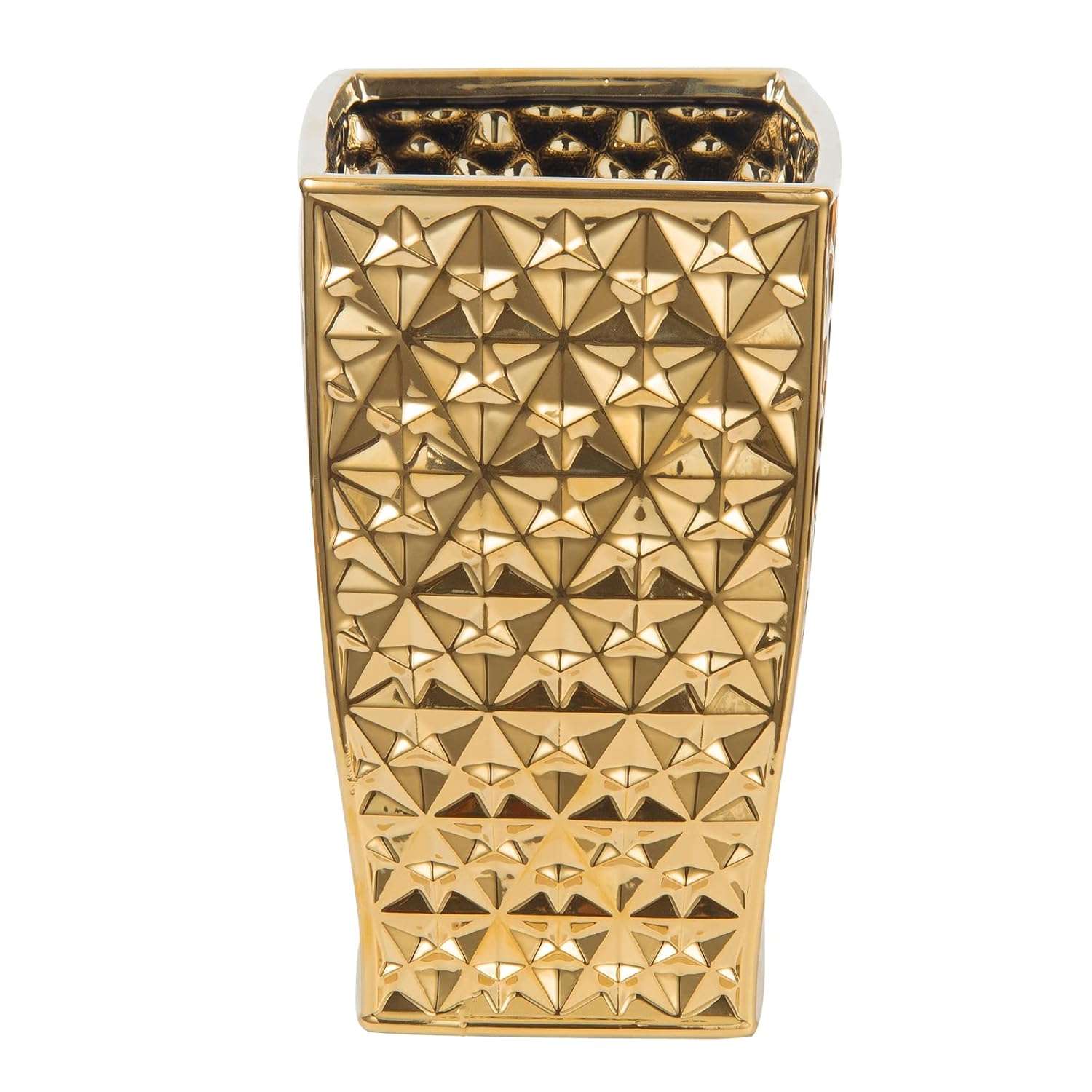 Ceramic Gold Square Garbage Can - Kitchen Bathroom Bin
