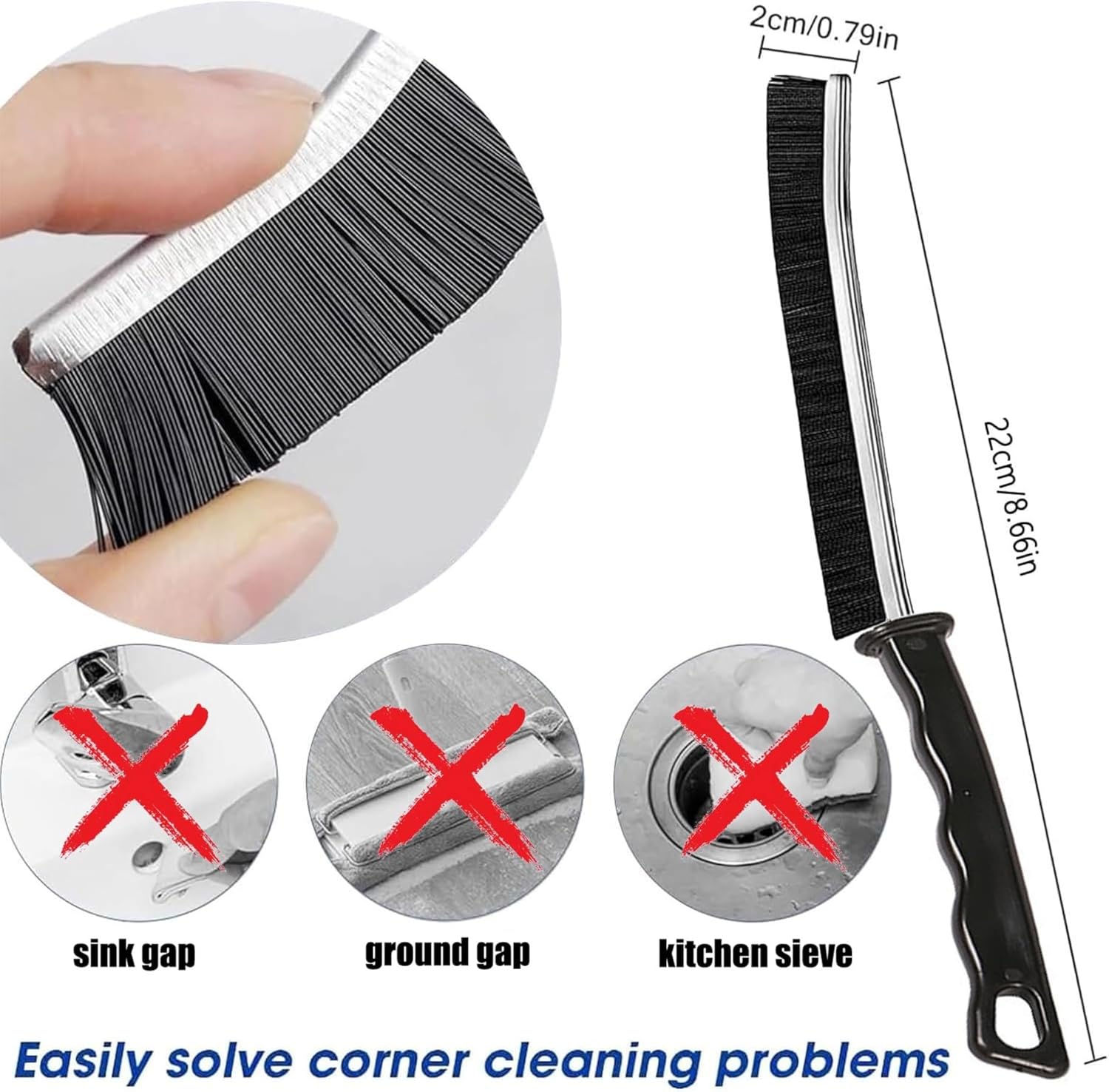 TKPARK 6PCS Hard Bristle Crevice Cleaning Brush Set