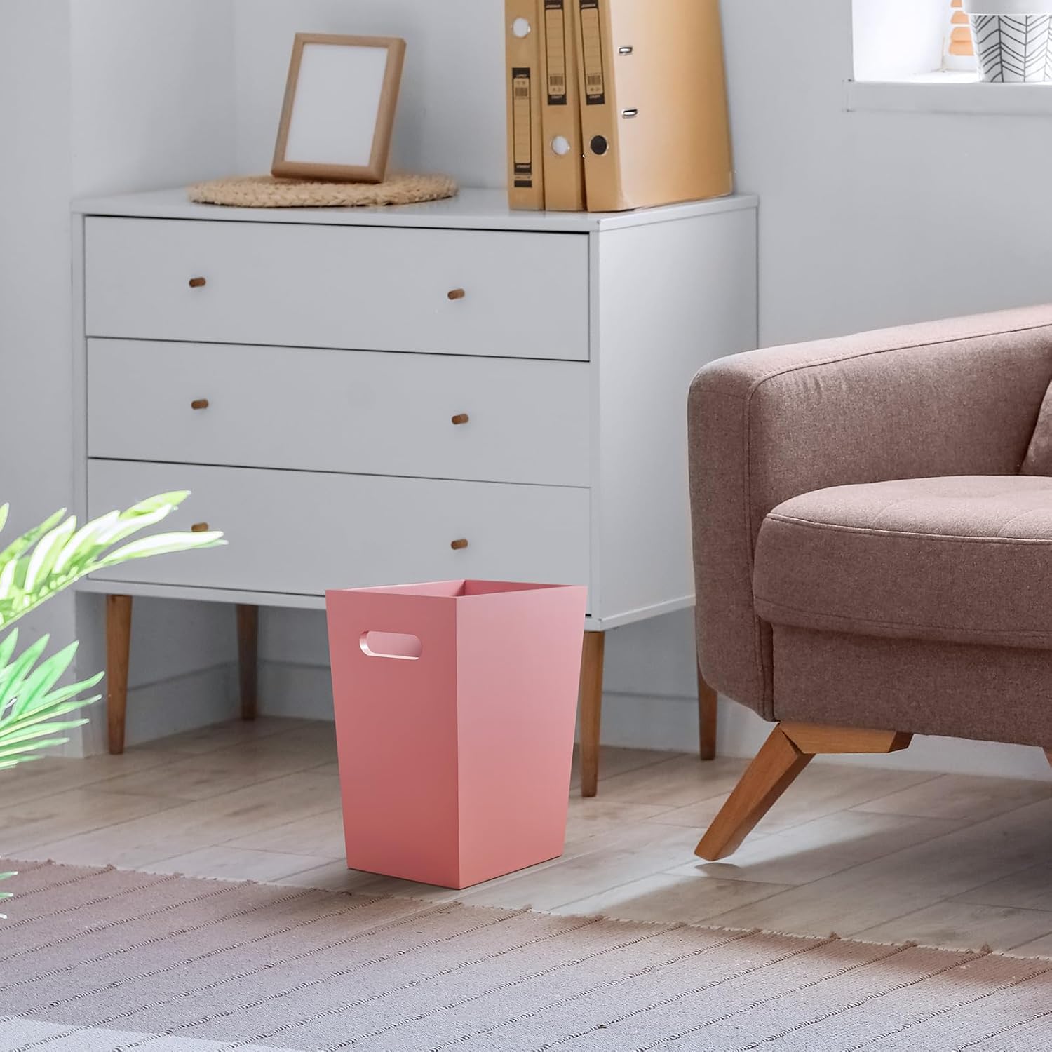 Small 2 Gallon Wooden Trash Can with Handles