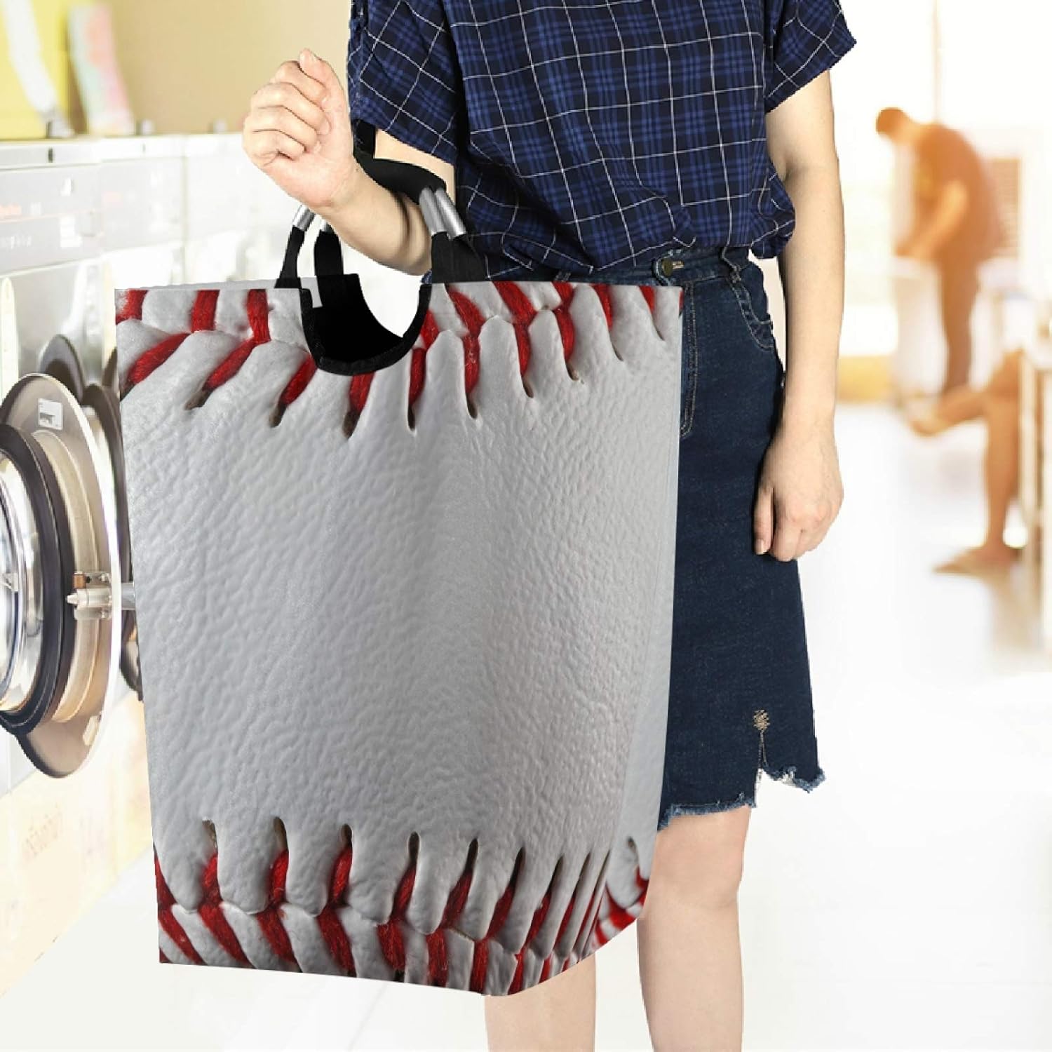 visesunny Large Capacity Laundry Basket with Waterproof Oxford Fabric 1