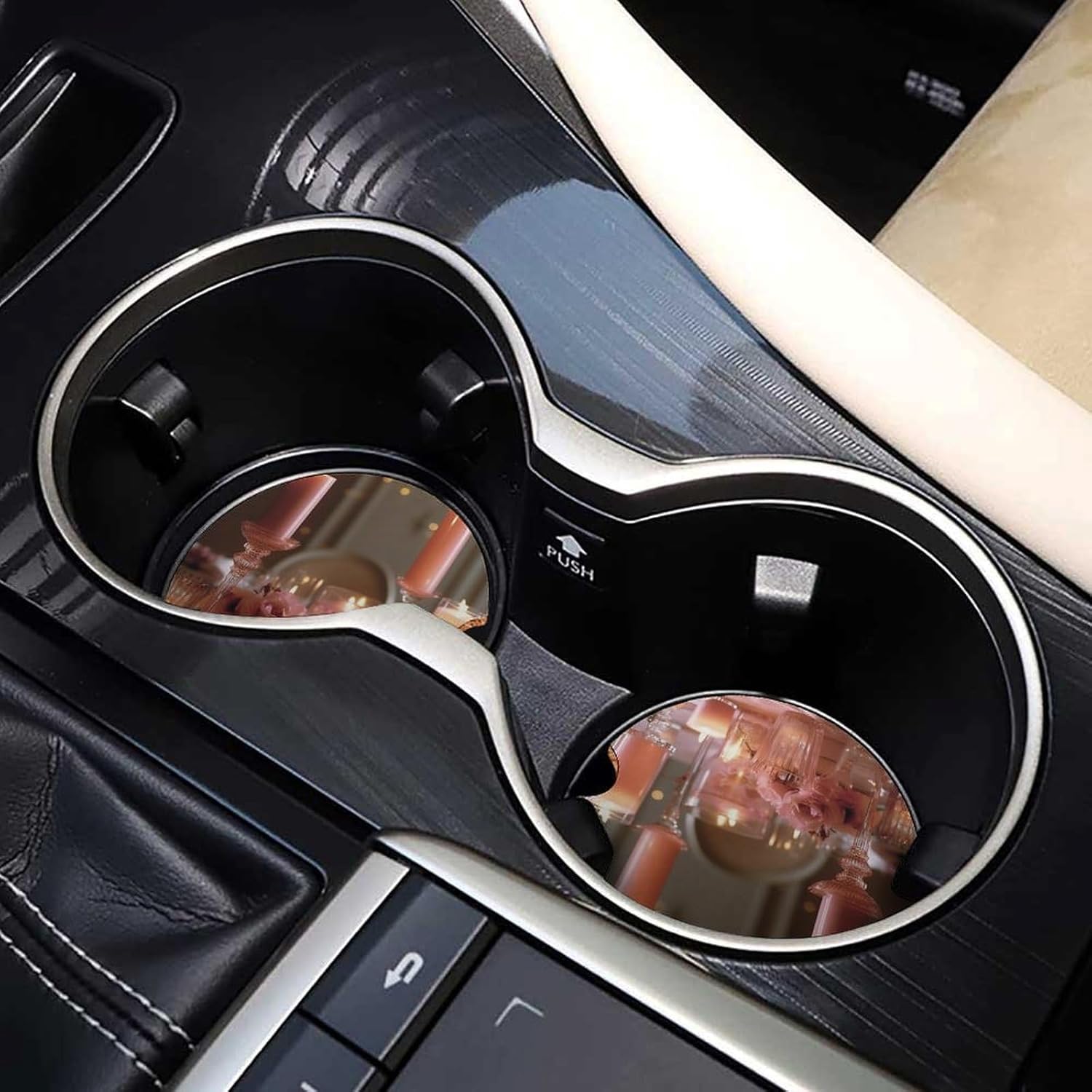 Car Cup Holder 2 Pack with Anti-Slip Coasters